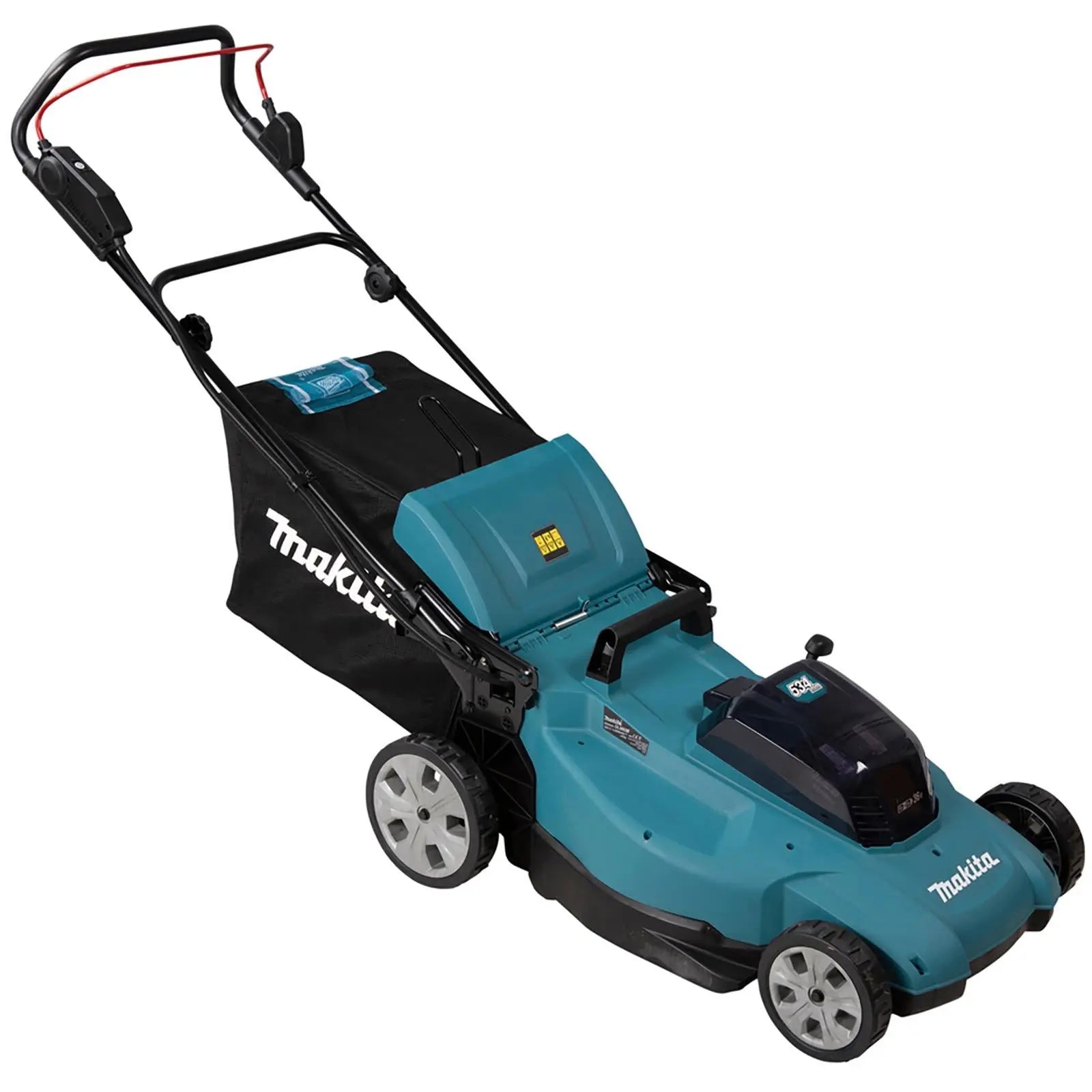Makita 53cm Lawn Mower Kit Twin 18V LXT Li-ion Cordless Garden Grass Outdoor 2 x 5Ah Battery and Dual Charger DLM538CT2  White Rose Tools