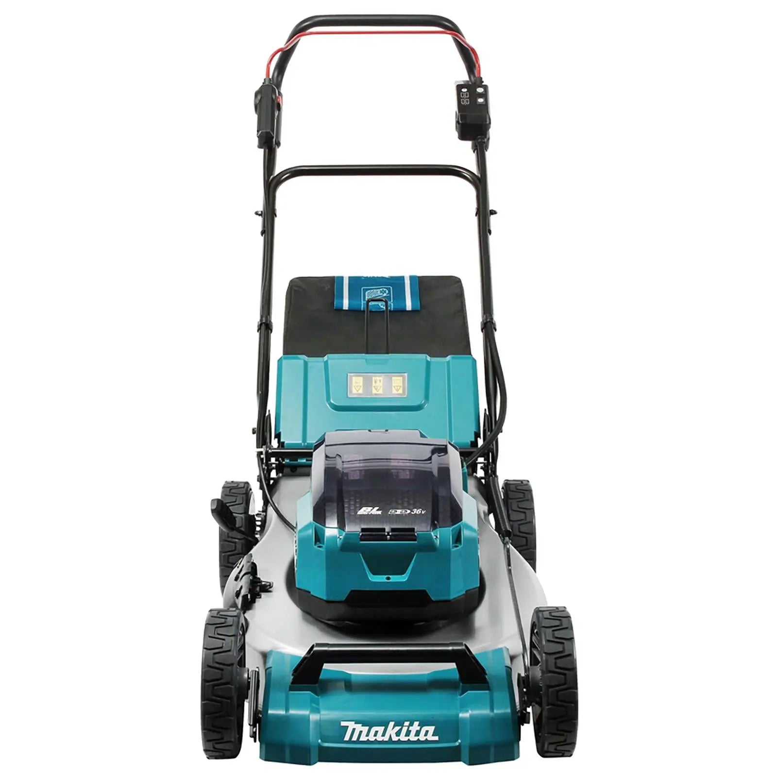 Makita 53cm Lawn Mower Kit Twin 18V LXT Li-ion Cordless Garden Grass Outdoor 2 x 6Ah Battery and Dual Rapid Charger DLM530PG2 White Rose Tools
