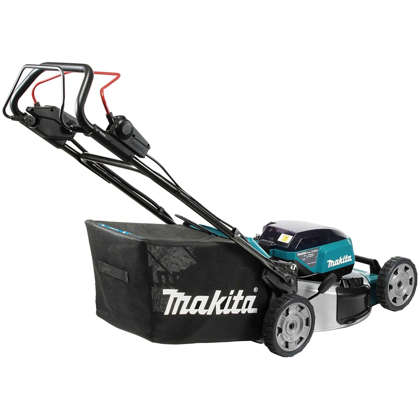 Makita 53cm Lawn Mower Kit Twin 18V LXT Li-ion Cordless Garden Grass Outdoor 4 x 5Ah Battery and Dual Rapid Charger DLM532PT4  White Rose Tools