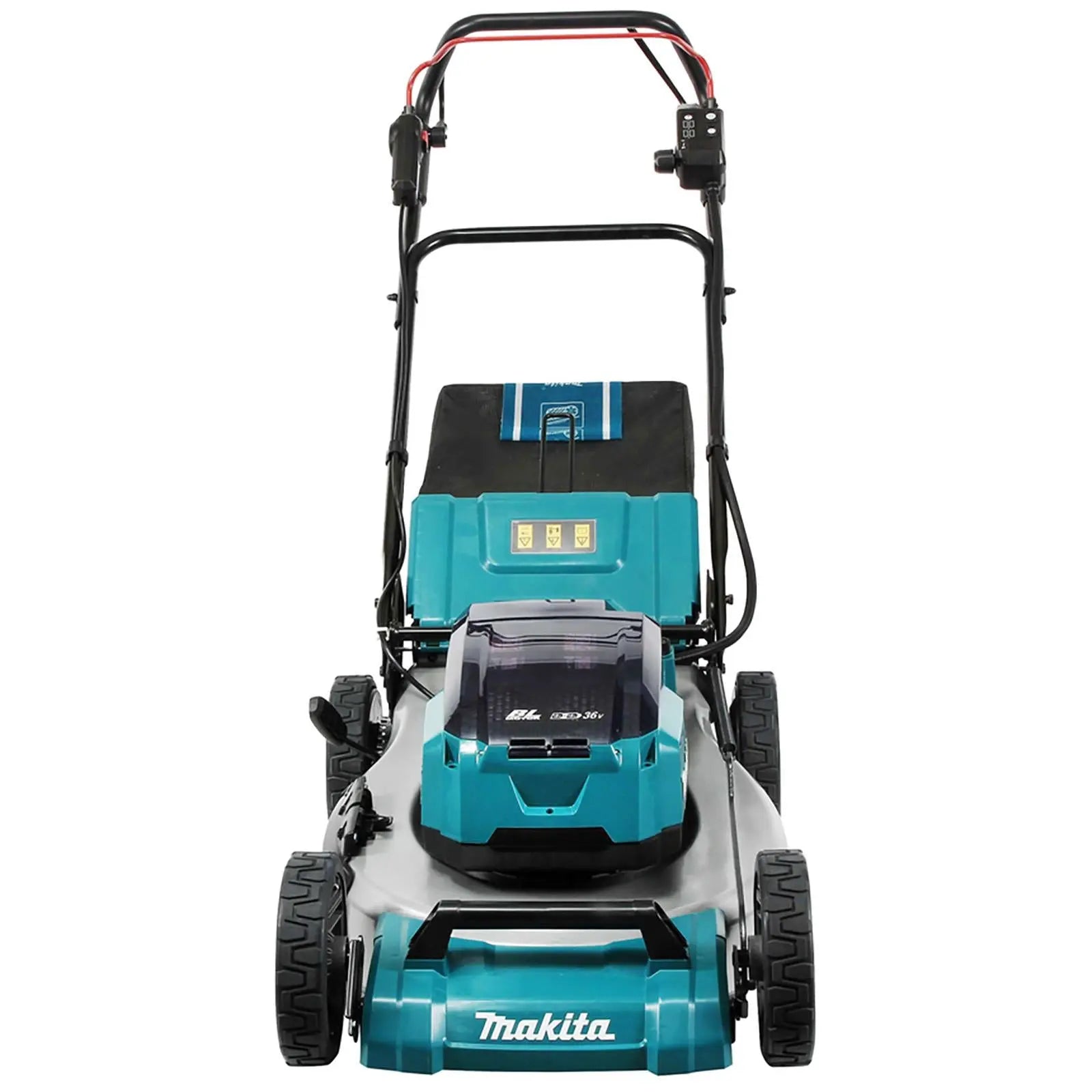 Makita 53cm Lawn Mower Kit Twin 18V LXT Li-ion Cordless Garden Grass Outdoor 4 x 5Ah Battery and Dual Rapid Charger DLM532PT4  White Rose Tools