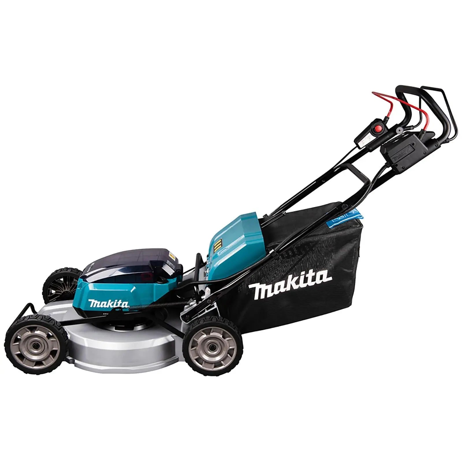 Makita 53cm Lawn Mower Kit Twin 18V LXT Li-ion Cordless Garden Grass Outdoor 4 x 5Ah Battery and Dual Rapid Charger DLM533PT4  White Rose Tools