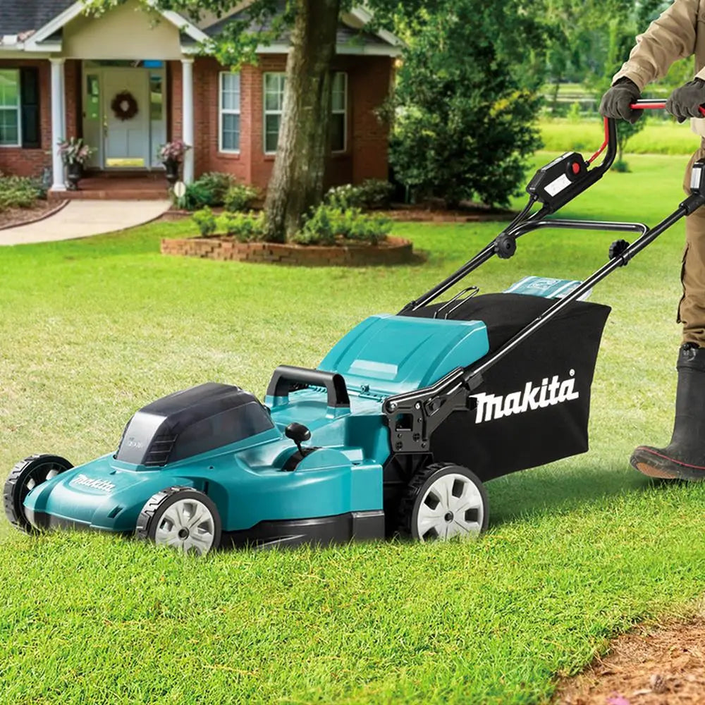 Makita 53cm Lawn Mower Twin 18V LXT Li-ion Cordless Garden Grass Outdoor Bare Unit Body Only DLM538Z  White Rose Tools