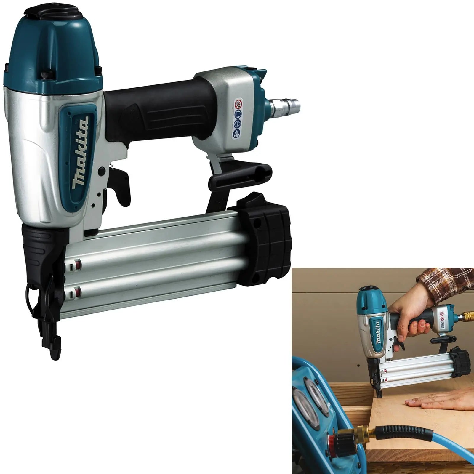 Makita Air Brad Nailer 15-50mm 18 Gauge Nails AF506  White Rose Tools