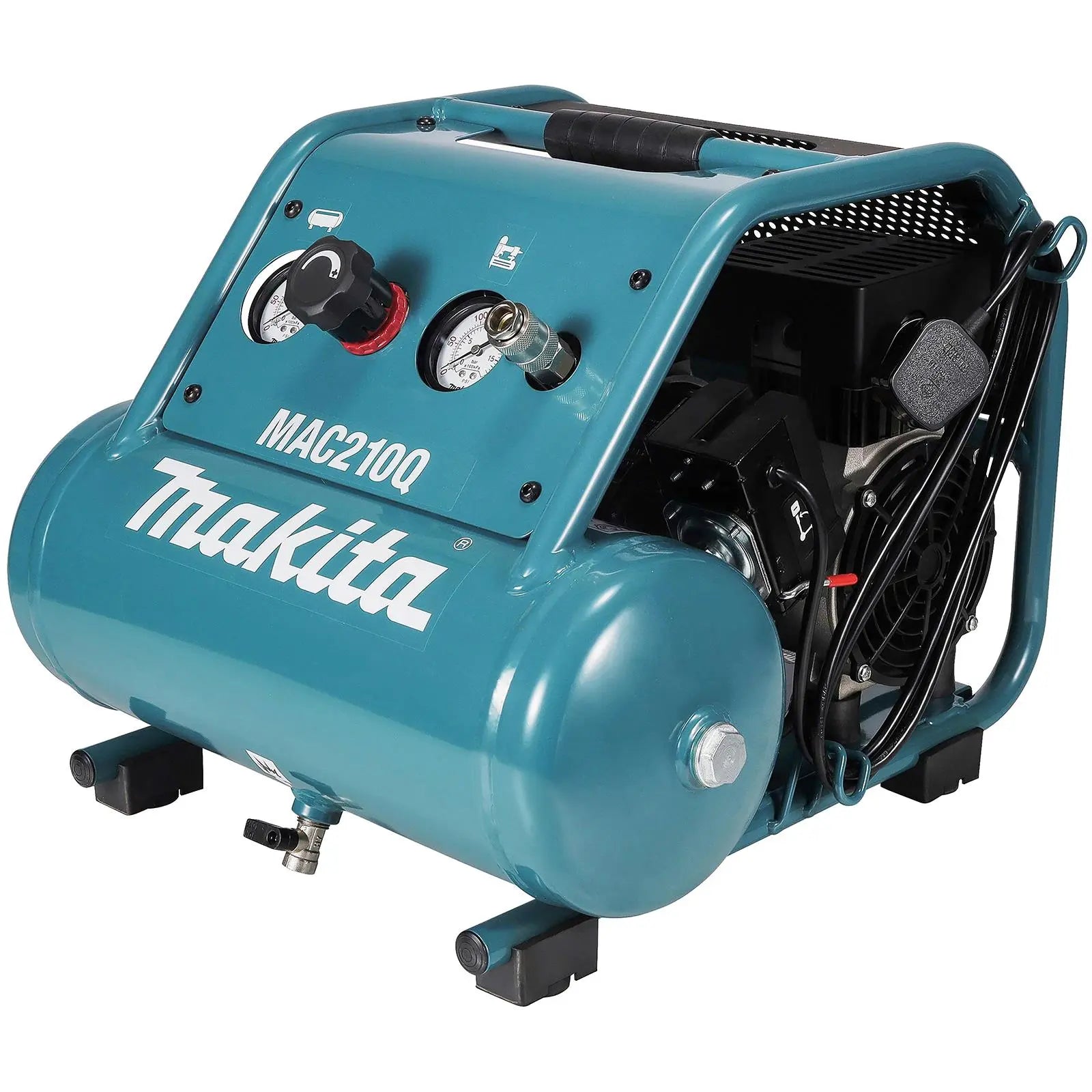Makita Air Compressor Compact 7.6L 9.3 Bar 650W Choose Voltage 110V or 240V MAC210Q White Rose Tools