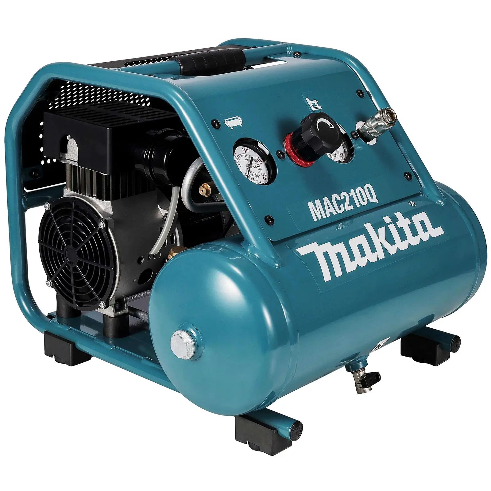Makita Air Compressor Compact 7.6L 9.3 Bar 650W Choose Voltage 110V or 240V MAC210Q White Rose Tools