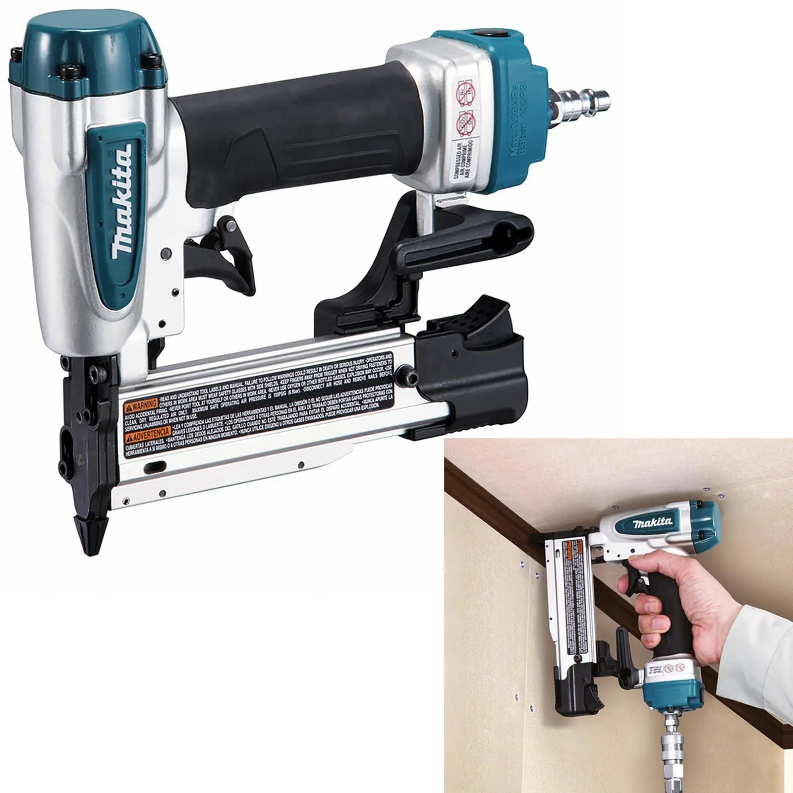 Makita Air Pin Brad Nailer 15-35mm 23 Gauge Nails AF353  White Rose Tools