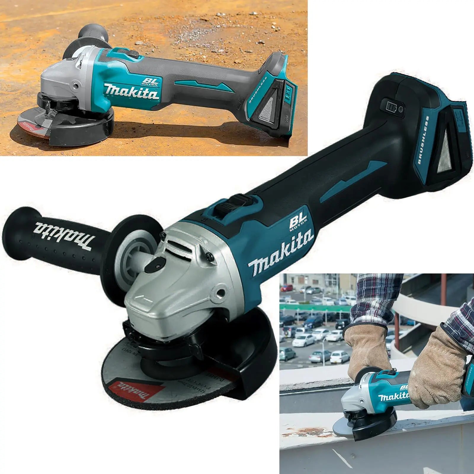 Makita Angle Grinder 125mm 18V Li-ion Brushless Cordless Body Only DGA504Z White Rose Tools