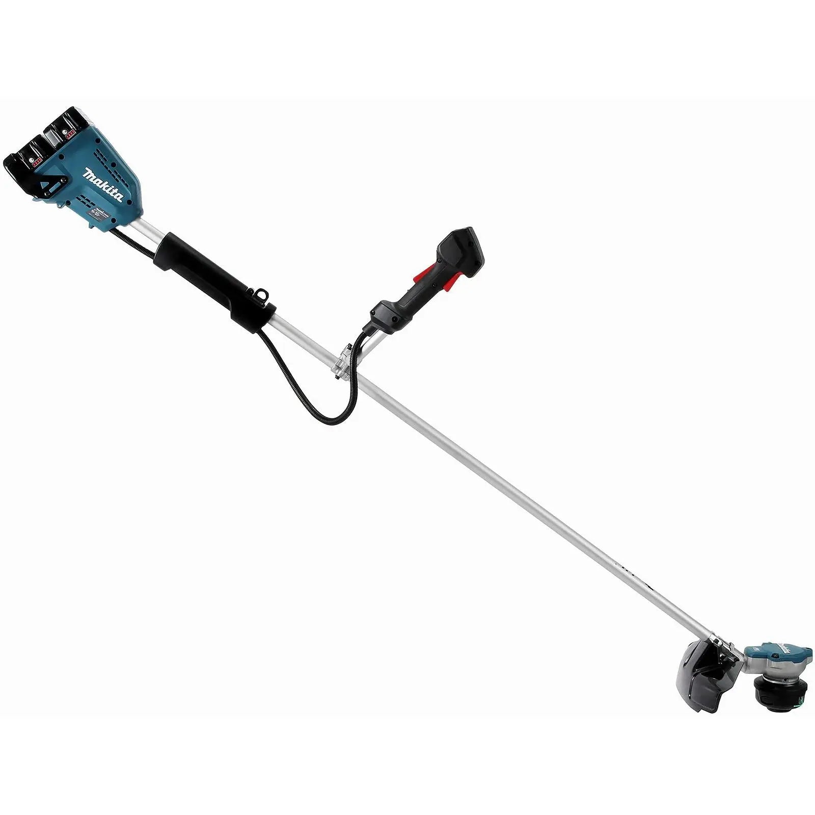 Makita Brush Cutter Kit 2 x 18V LXT Brushless Cordless Garden Lawn Strimming 2 x 5Ah Battery and Dual Rapid Charger DUR368APT2  White Rose Tools