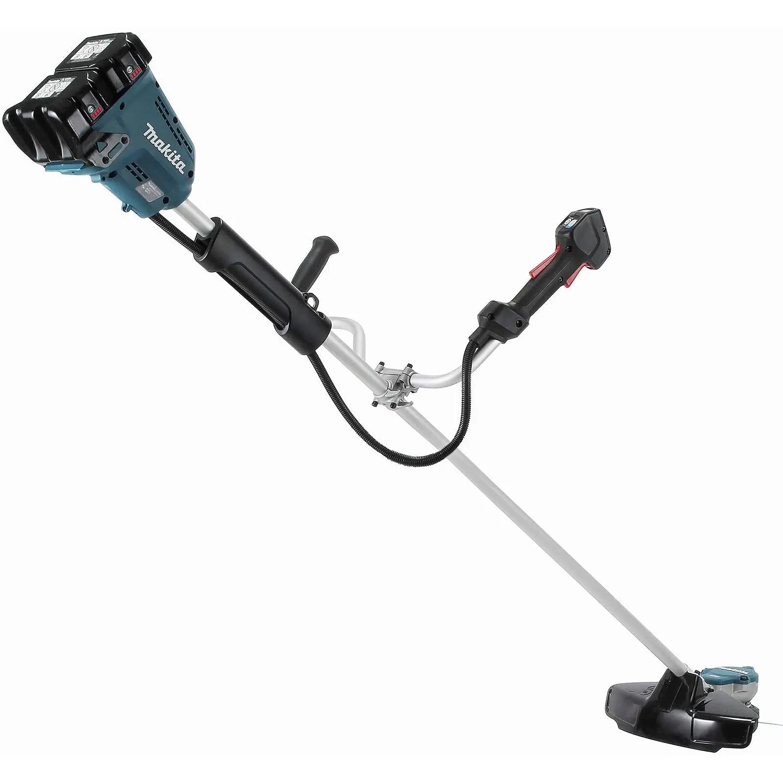Makita Brush Cutter Kit 2 x 18V LXT Brushless Cordless Garden Lawn Strimming 2 x 6Ah Battery and Dual Rapid Charger DUR368APG2  White Rose Tools