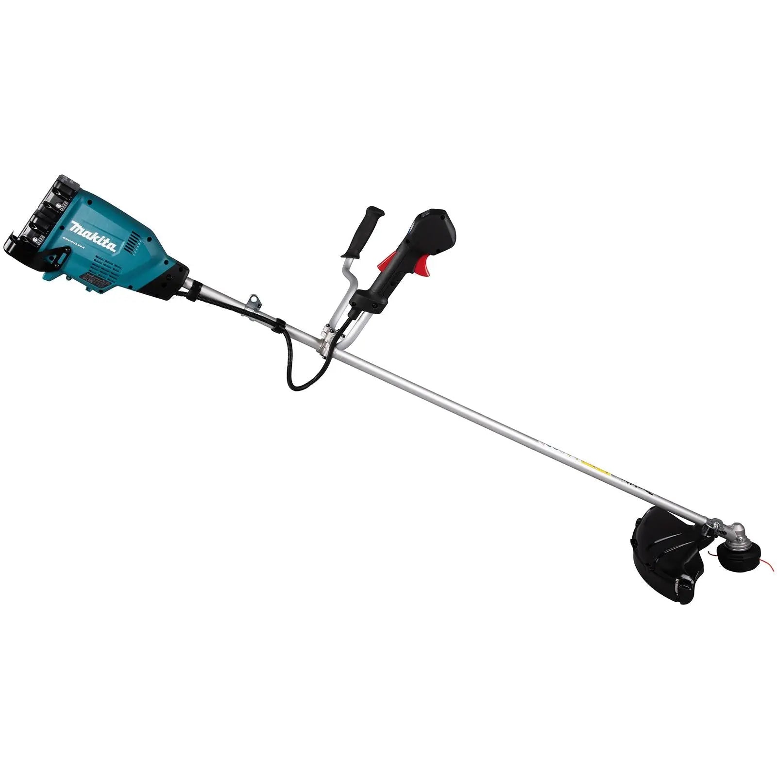 Makita Brush Cutter Kit 2 x 18V LXT Brushless Cordless Garden Lawn Strimming 2 x 6Ah Battery and Dual Rapid Charger DUR369APG2  White Rose Tools