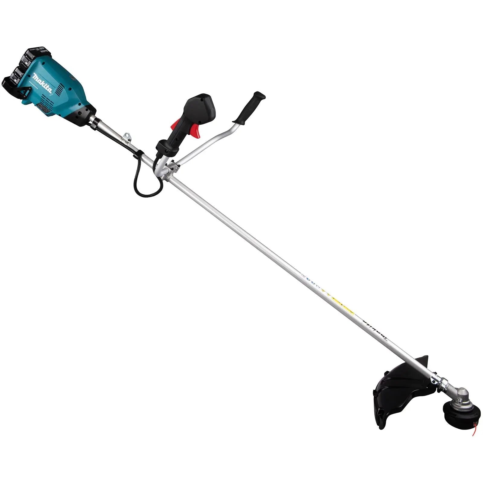 Makita Brush Cutter Kit 2 x 18V LXT Brushless Cordless Garden Lawn Strimming 2 x 6Ah Battery and Dual Rapid Charger DUR369APG2  White Rose Tools