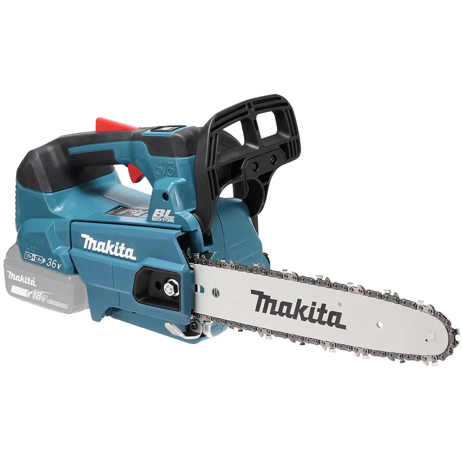Makita Chainsaw 30cm 12" 18V x 2 LXT Brushless Cordless Top Handle Garden Tree Cutting Pruning Bare Unit Body Only DUC306PT2  White Rose Tools