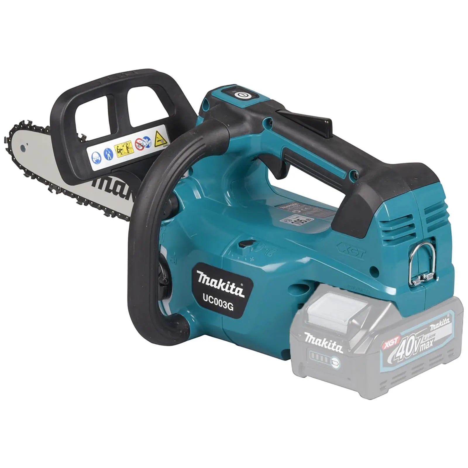 Makita Chainsaw 30cm 12" 40V XGT Brushless Cordless Top Handle Garden Tree Cutting Pruning Bare Unit Body Only UC003GZ White Rose Tools