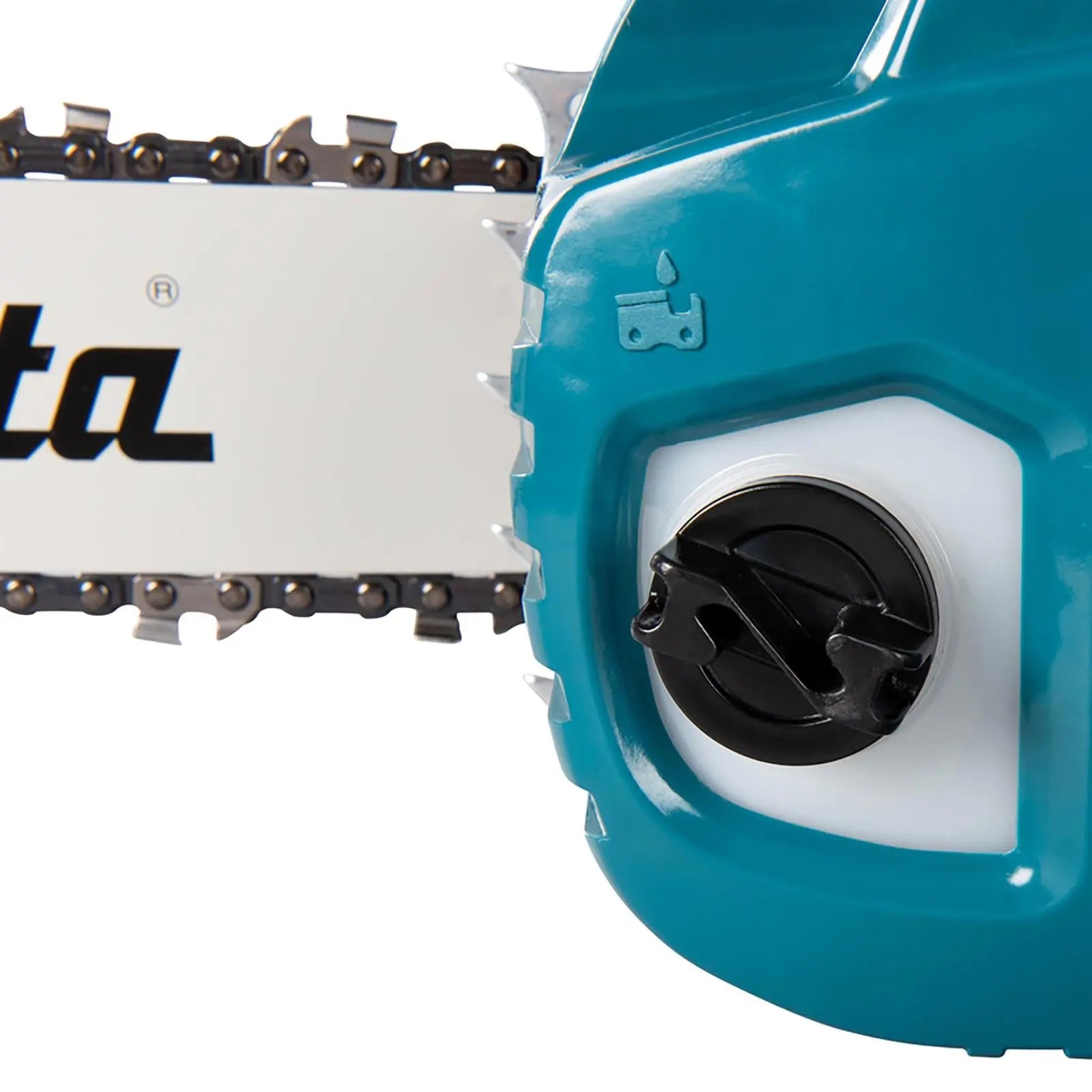Makita Chainsaw Kit 30cm 12" 18V x 2 LXT Brushless Cordless 2 x 6Ah Battery and Dual Rapid Charger Garden Tree Cutting Pruning DUC305PG2  White Rose Tools