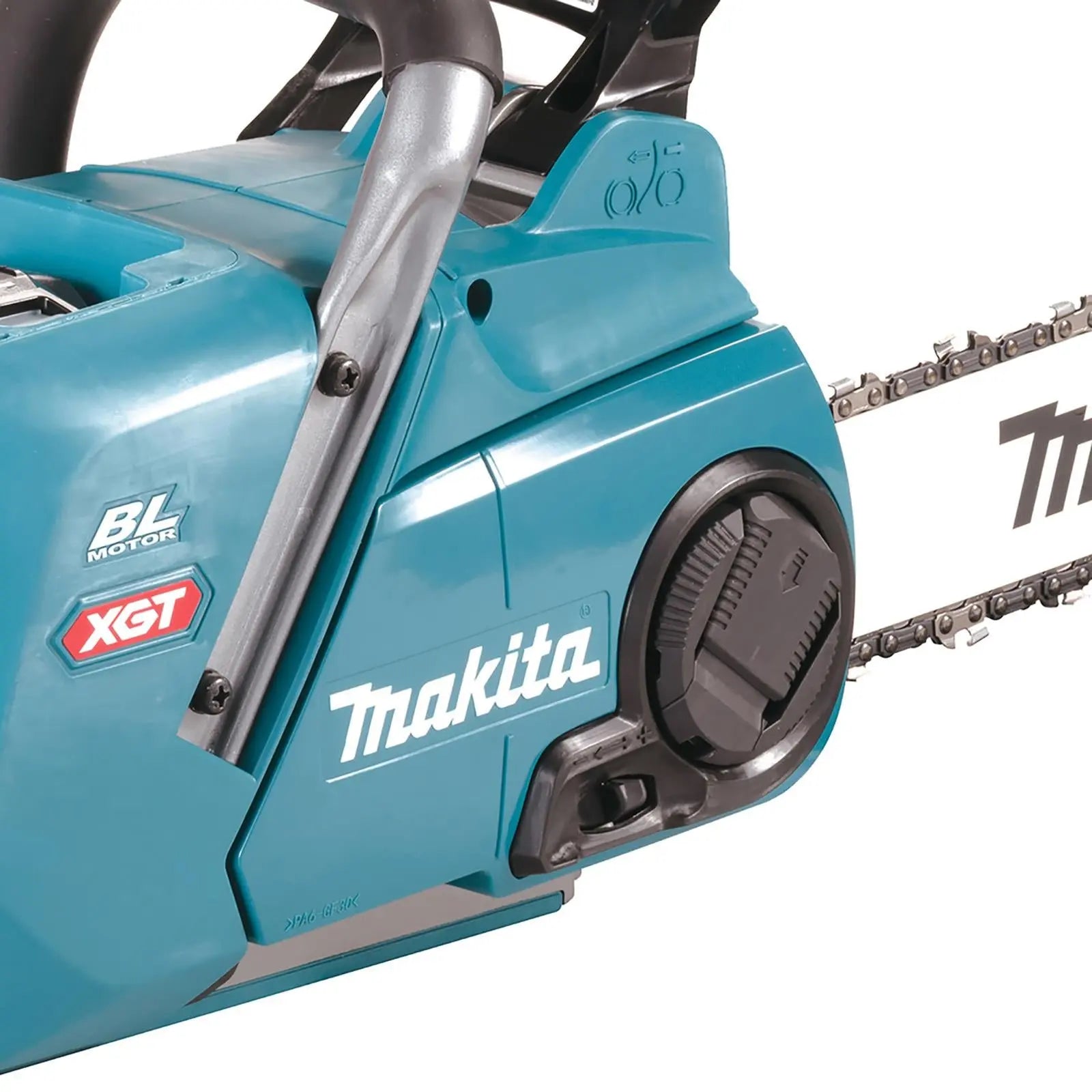 Makita Chainsaw Kit 40cm Heavy Duty 16" 40V XGT Brushless Cordless 2 x 5Ah Battery and Rapid Charger Garden Tree Cutting Pruning UC016GT201  White Rose Tools