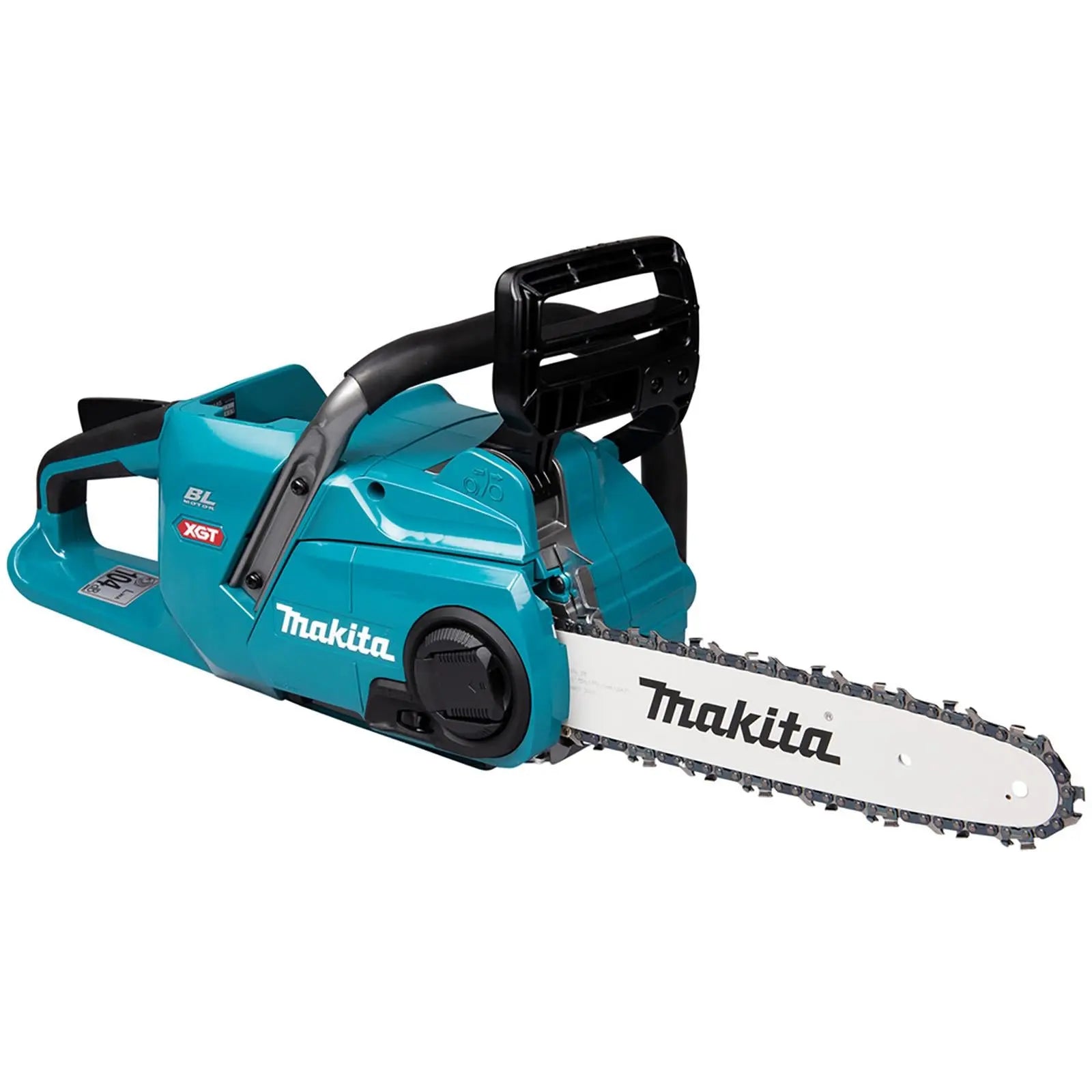 Makita Chainsaw Kit Heavy Duty 30cm 12" 40V XGT Brushless Cordless 2 x 5Ah Battery and Rapid Charger Garden Tree Cutting Pruning UC014GT201  White Rose Tools
