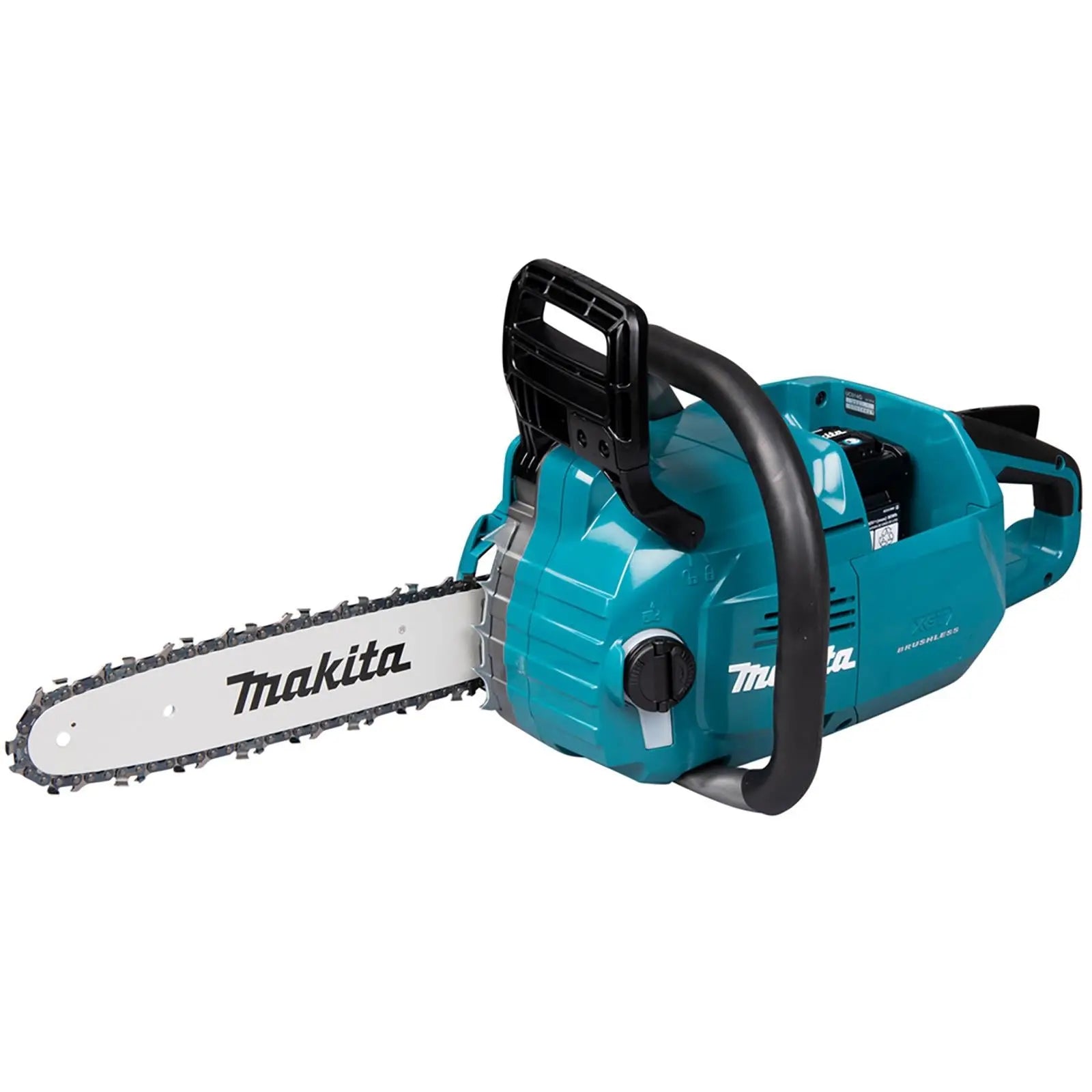 Makita Chainsaw Kit Heavy Duty 30cm 12" 40V XGT Brushless Cordless 2 x 5Ah Battery and Rapid Charger Garden Tree Cutting Pruning UC014GT201  White Rose Tools