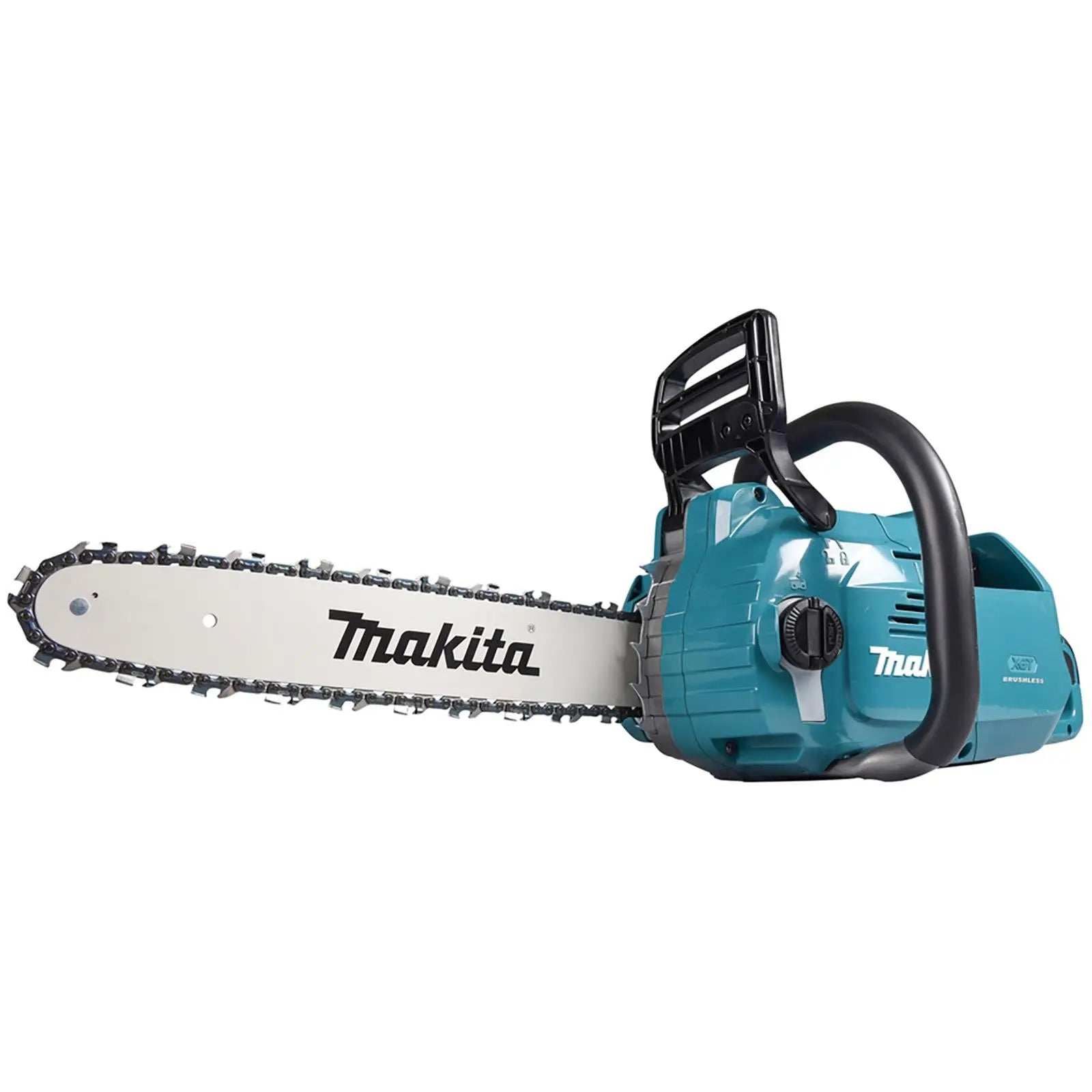 Makita Chainsaw Kit Heavy Duty 35cm 14" 40V XGT Brushless Cordless 2 x 5Ah Battery and Rapid Charger Garden Tree Cutting Pruning UC015GT201  White Rose Tools