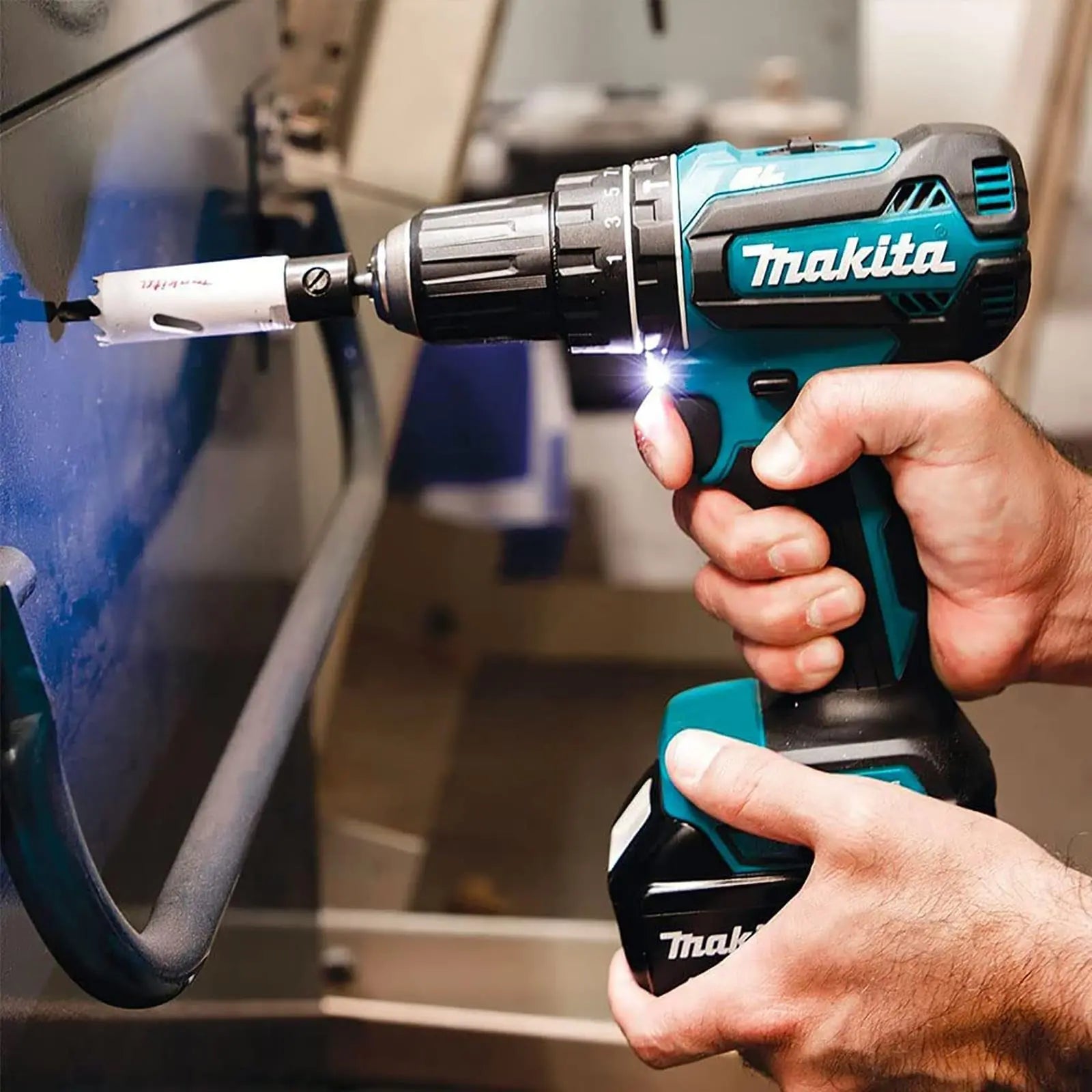 Makita Combi Drill Hammer Brushless 18V LXT Li-ion Cordless 2-Speed DHP485Z Body Only  White Rose Tools