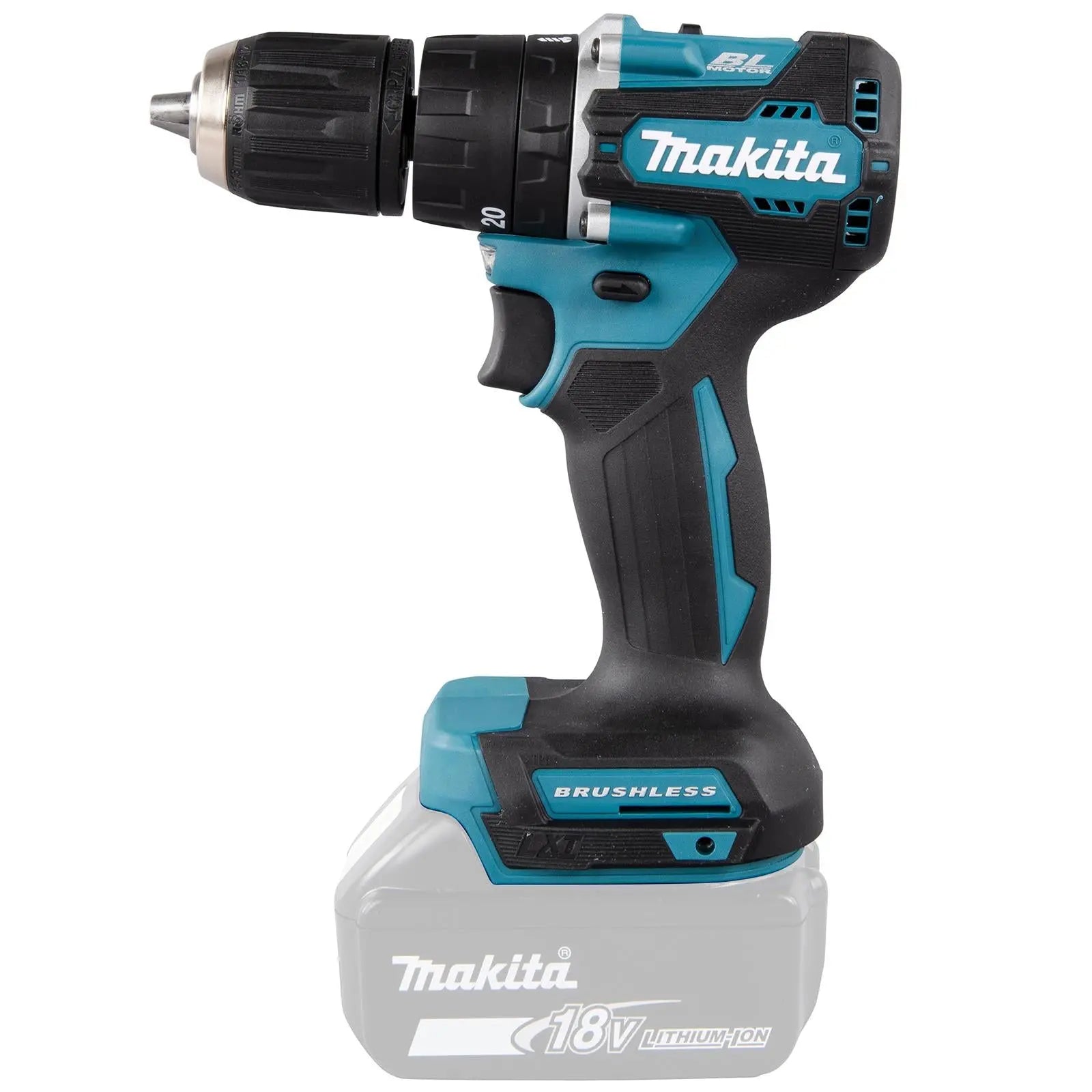 Makita Combi Drill Hammer Driver 18V LXT Brushless Cordless DHP487Z Body Only  White Rose Tools