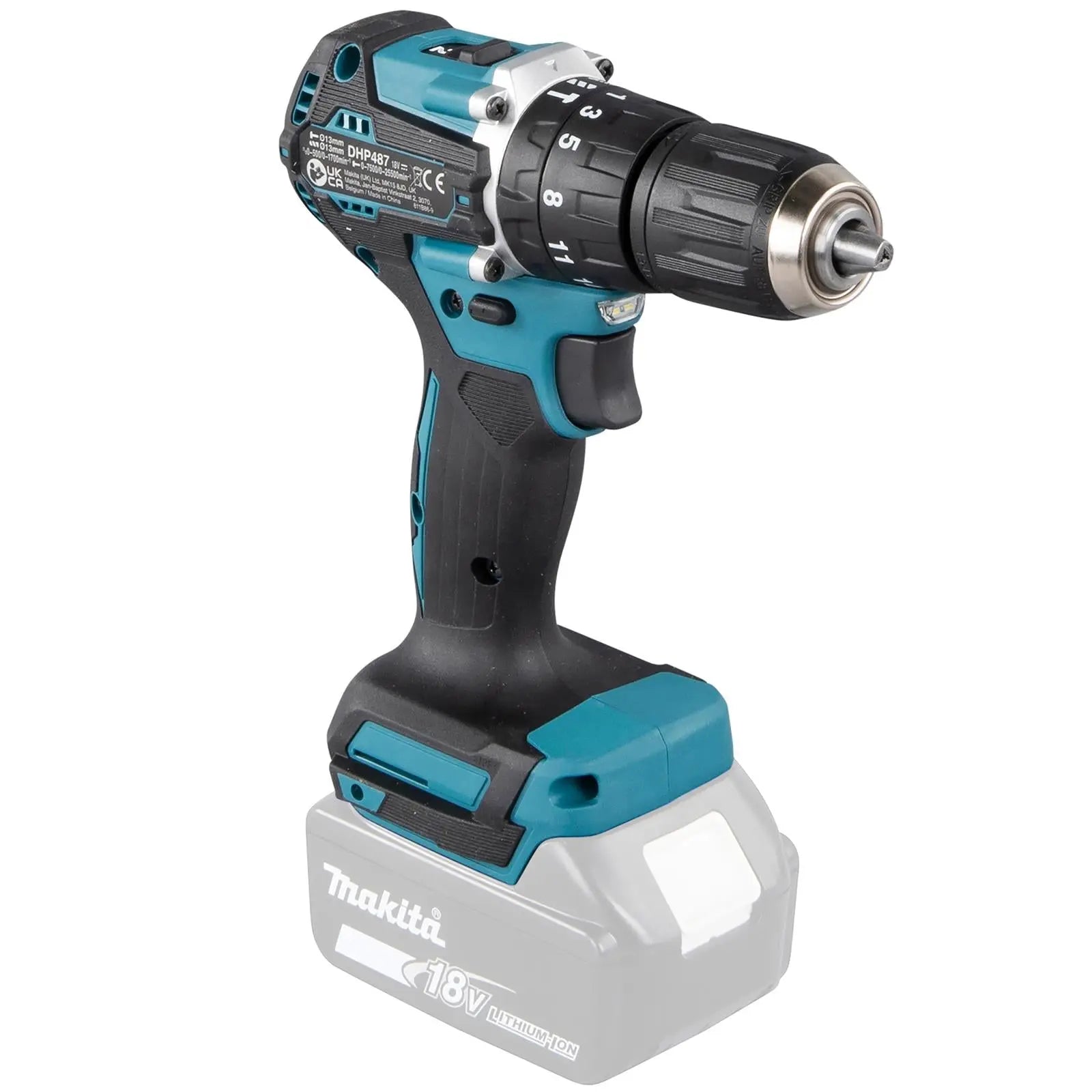 Makita Combi Drill Hammer Driver 18V LXT Brushless Cordless DHP487Z Body Only  White Rose Tools