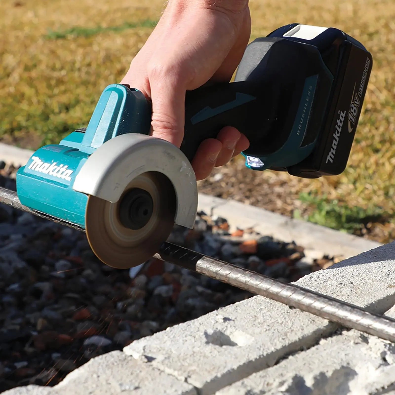 Makita Compact Disc Cutter Grinder 76mm 18V LXT Brushless Cordless DMC300Z Body Only  White Rose Tools