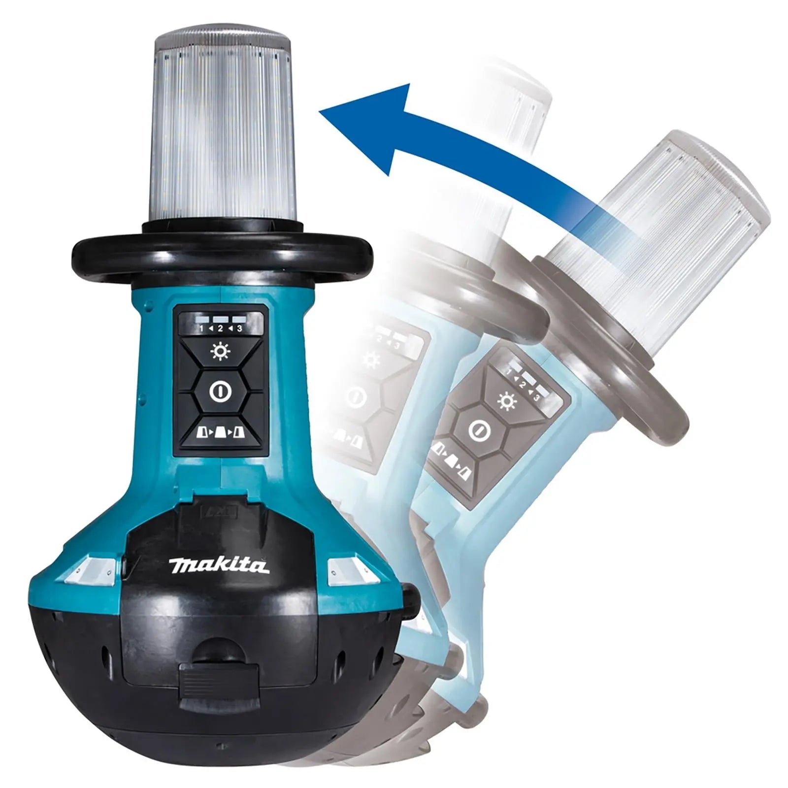 Makita Cordless Area Worklight 360 Degree LXT 14.4V 18V 240V AC Self Balancing Site Light Body Only DML810/2  White Rose Tools