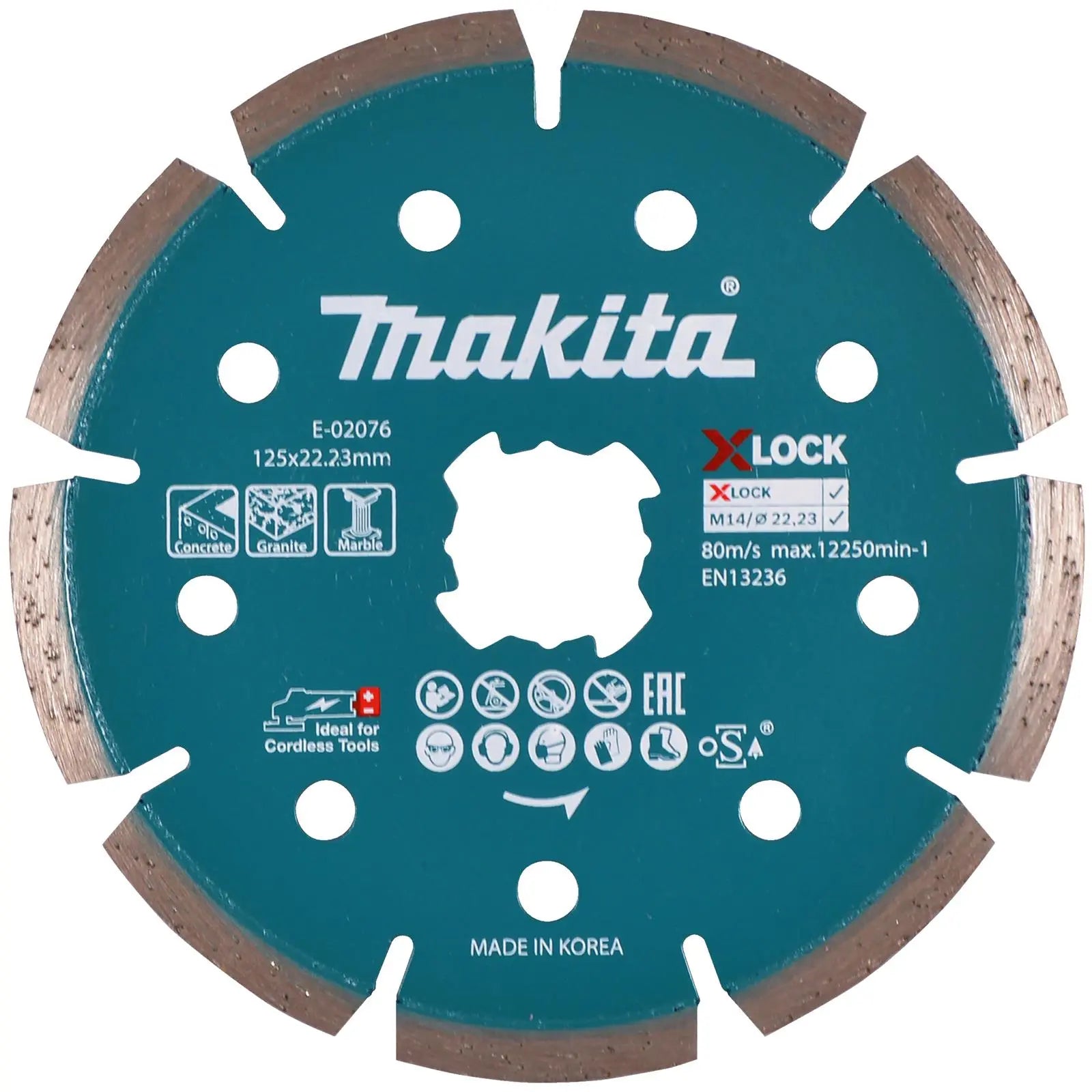 Makita Diamond Cutting Disc Wheel 125mm X-LOCK for Concrete Granite Marble E-02076 White Rose Tools