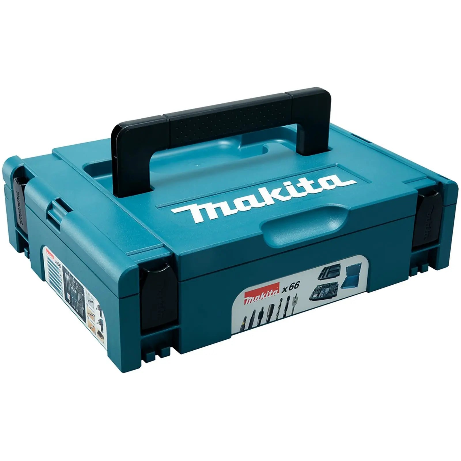 Makita Drill Screwdriver Bit Set Makpac Case Tool Box HSS Wood Phillips Pozi Slotted Torx 66pc White Rose Tools