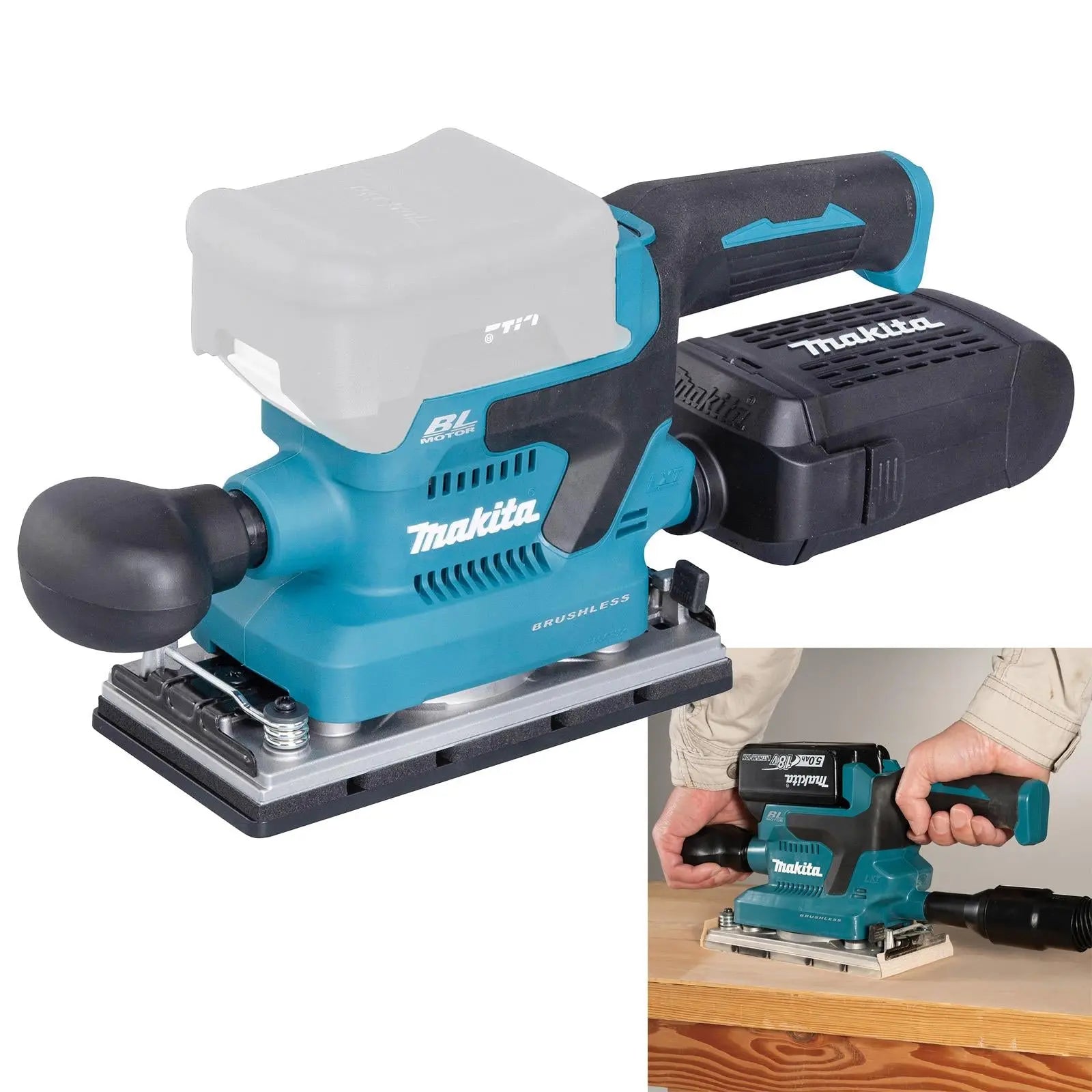 Makita Finishing Sander 18V LXT 185 x 93 mm Cordless Brushless Body Only DBO380Z White Rose Tools