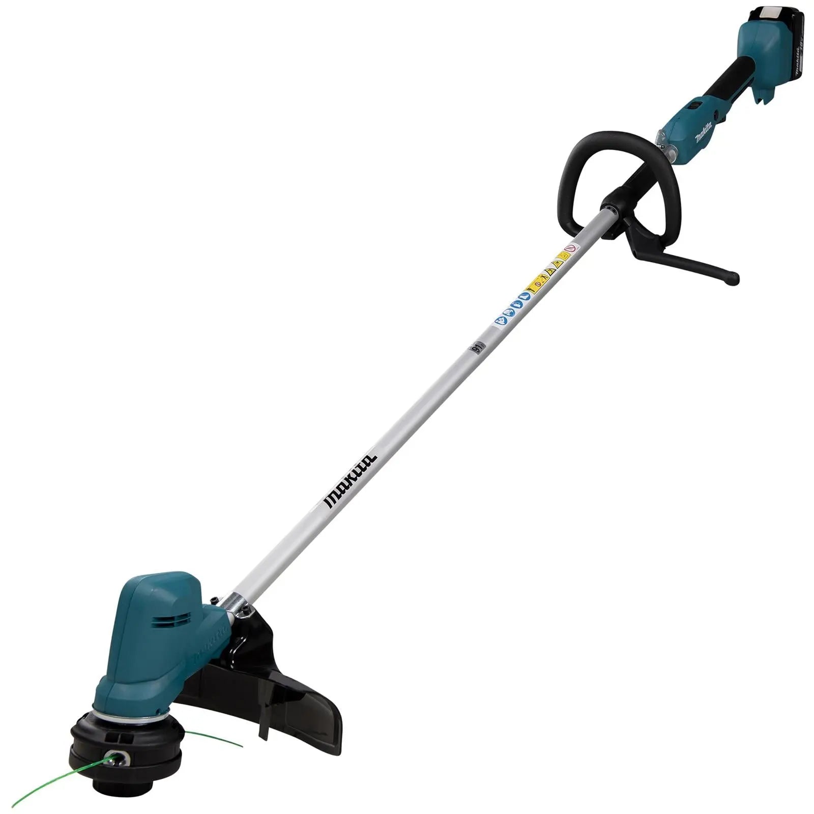 Makita Grass Trimmer Strimmer Kit 18V LXT Brushless Cordless Garden Lawn Strimming 5Ah Battery and Charger DUR194RTX2 White Rose Tools