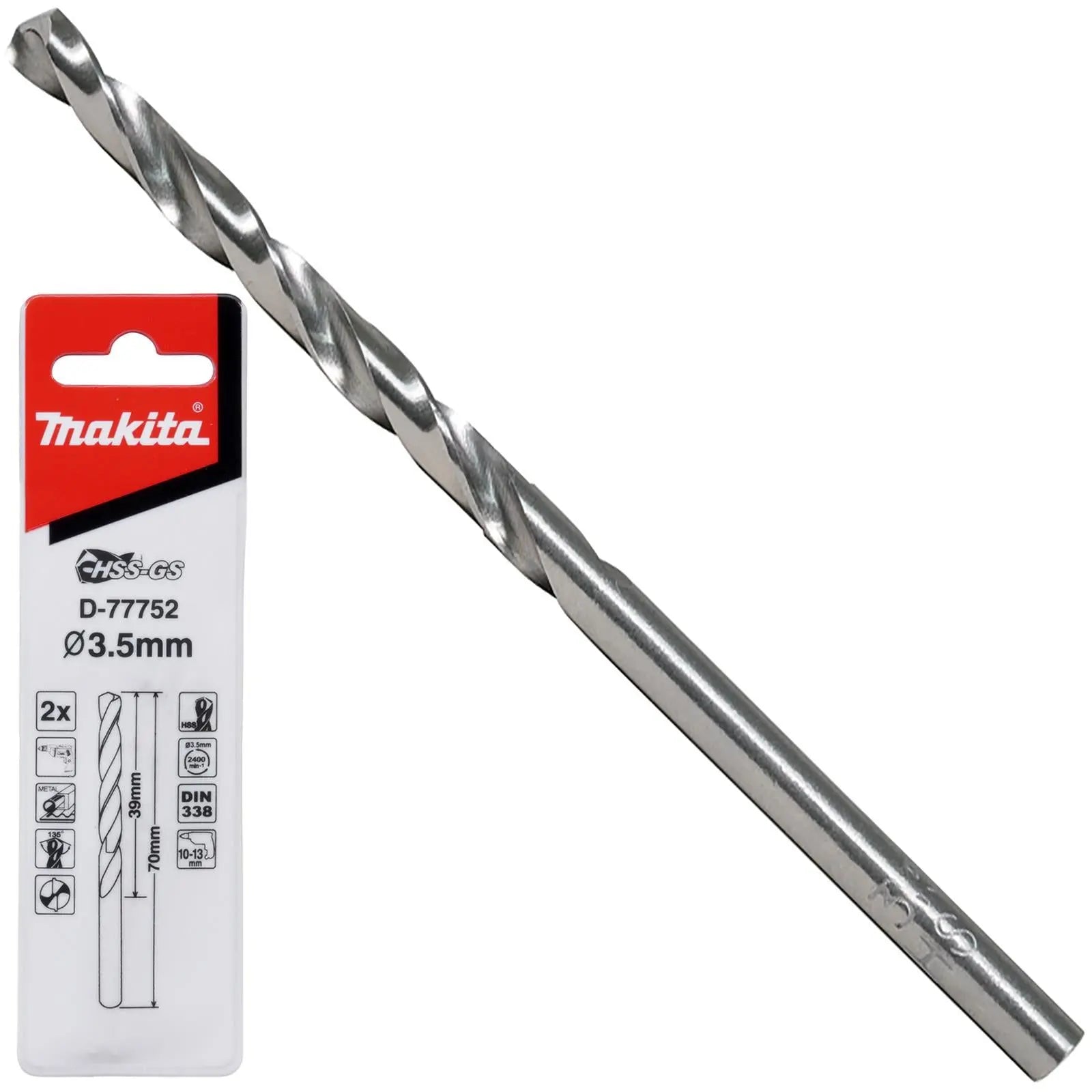 Makita HSS-GS Metal Drill Bit 135° Split Point 1.0-16.0mm Choose Size  White Rose Tools