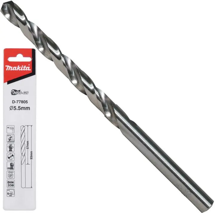 Makita HSS-GS Metal Drill Bit 135° Split Point 1.0-16.0mm Choose Size  White Rose Tools