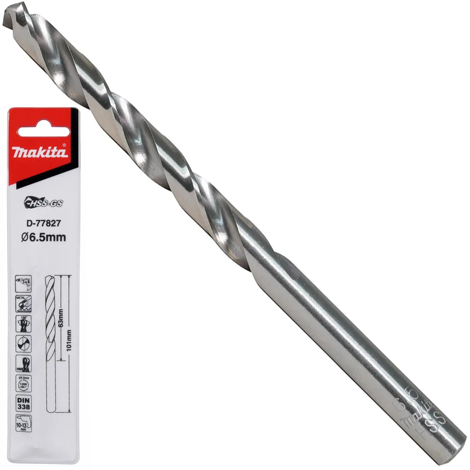 Makita HSS-GS Metal Drill Bit 135° Split Point 1.0-16.0mm Choose Size  White Rose Tools