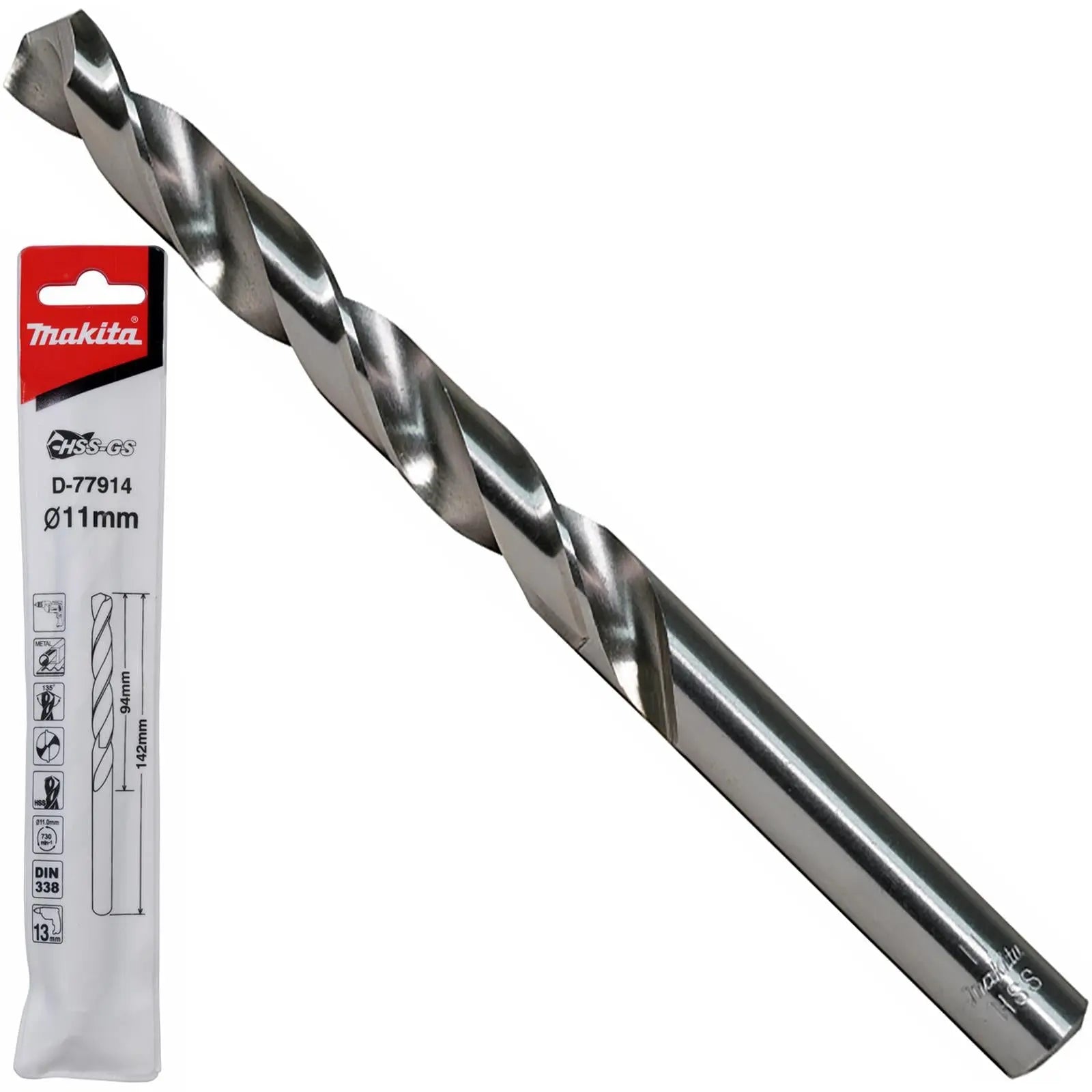 Makita HSS-GS Metal Drill Bit 135° Split Point 1.0-16.0mm Choose Size  White Rose Tools