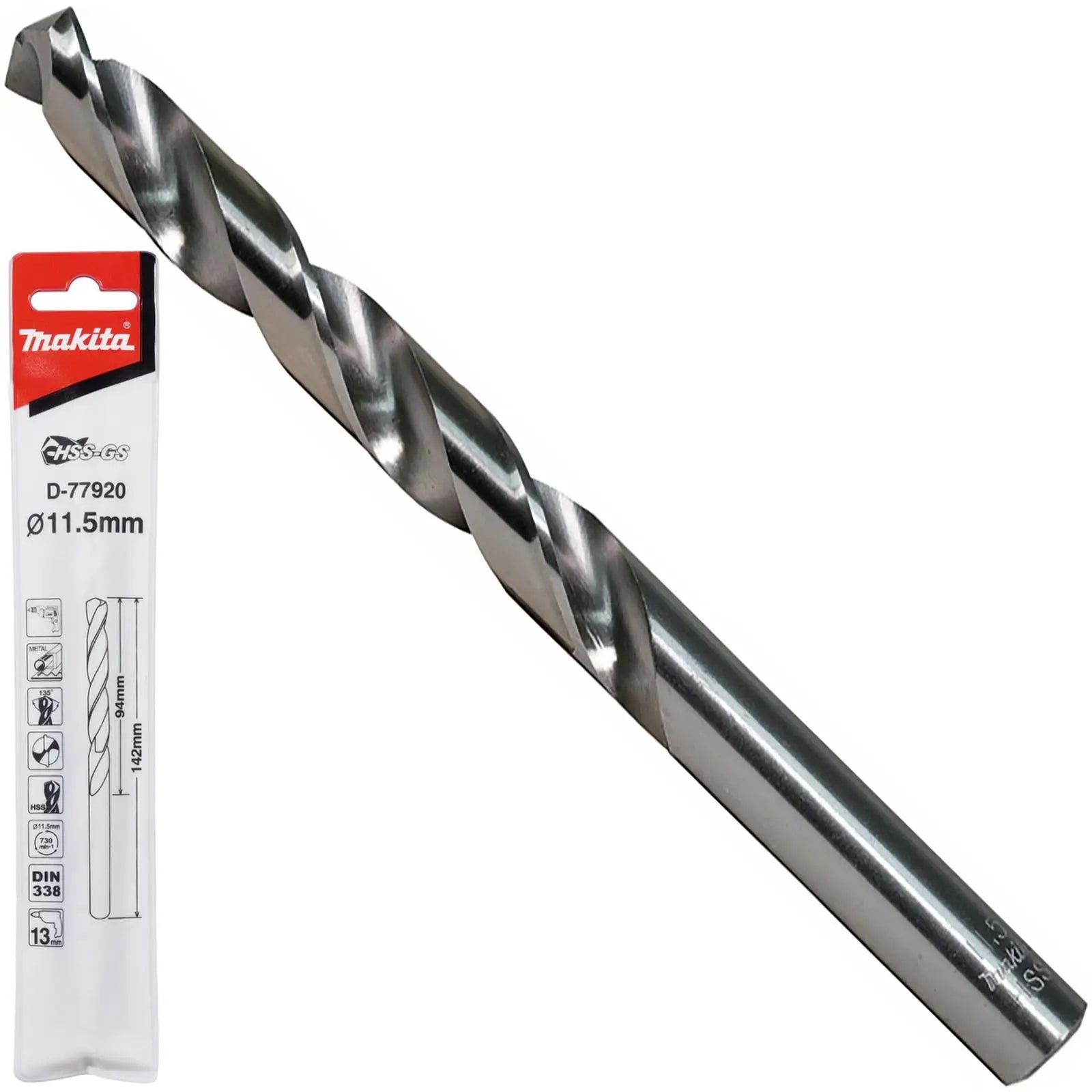 Makita HSS-GS Metal Drill Bit 135° Split Point 1.0-16.0mm Choose Size  White Rose Tools