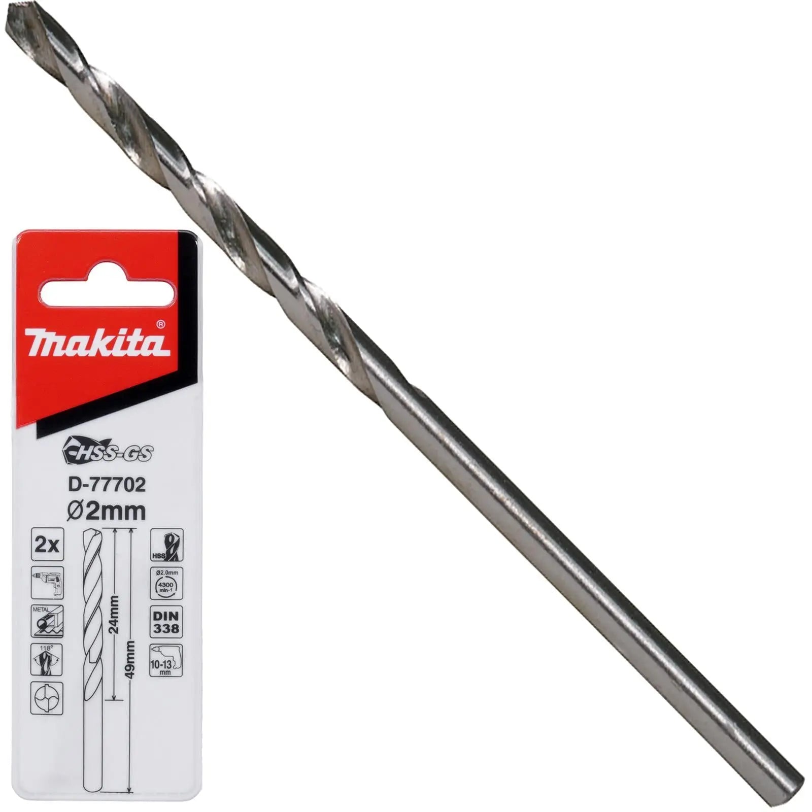 Makita HSS-GS Metal Drill Bit 135° Split Point 1.0-16.0mm Choose Size  White Rose Tools
