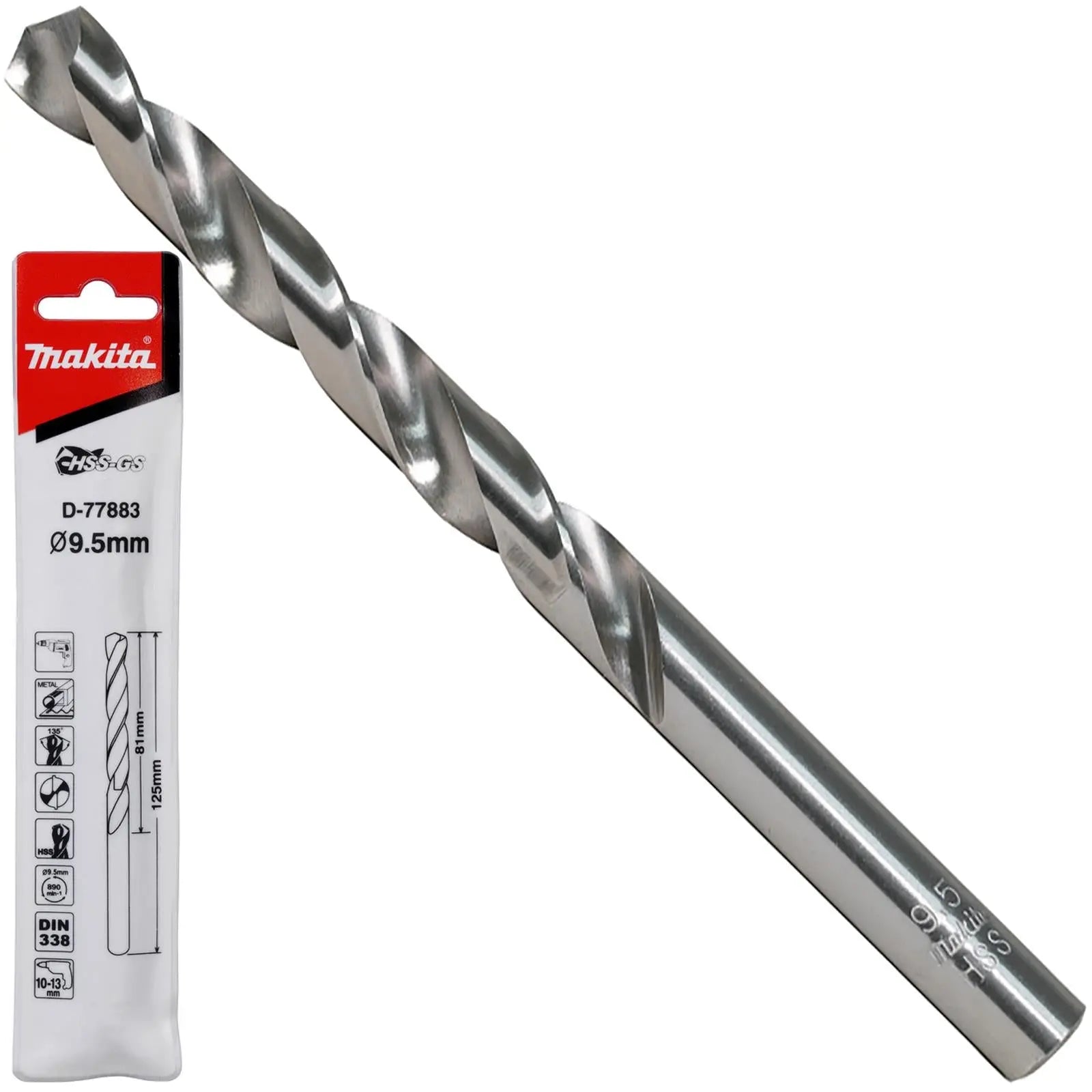 Makita HSS-GS Metal Drill Bit 135° Split Point 1.0-16.0mm Choose Size  White Rose Tools