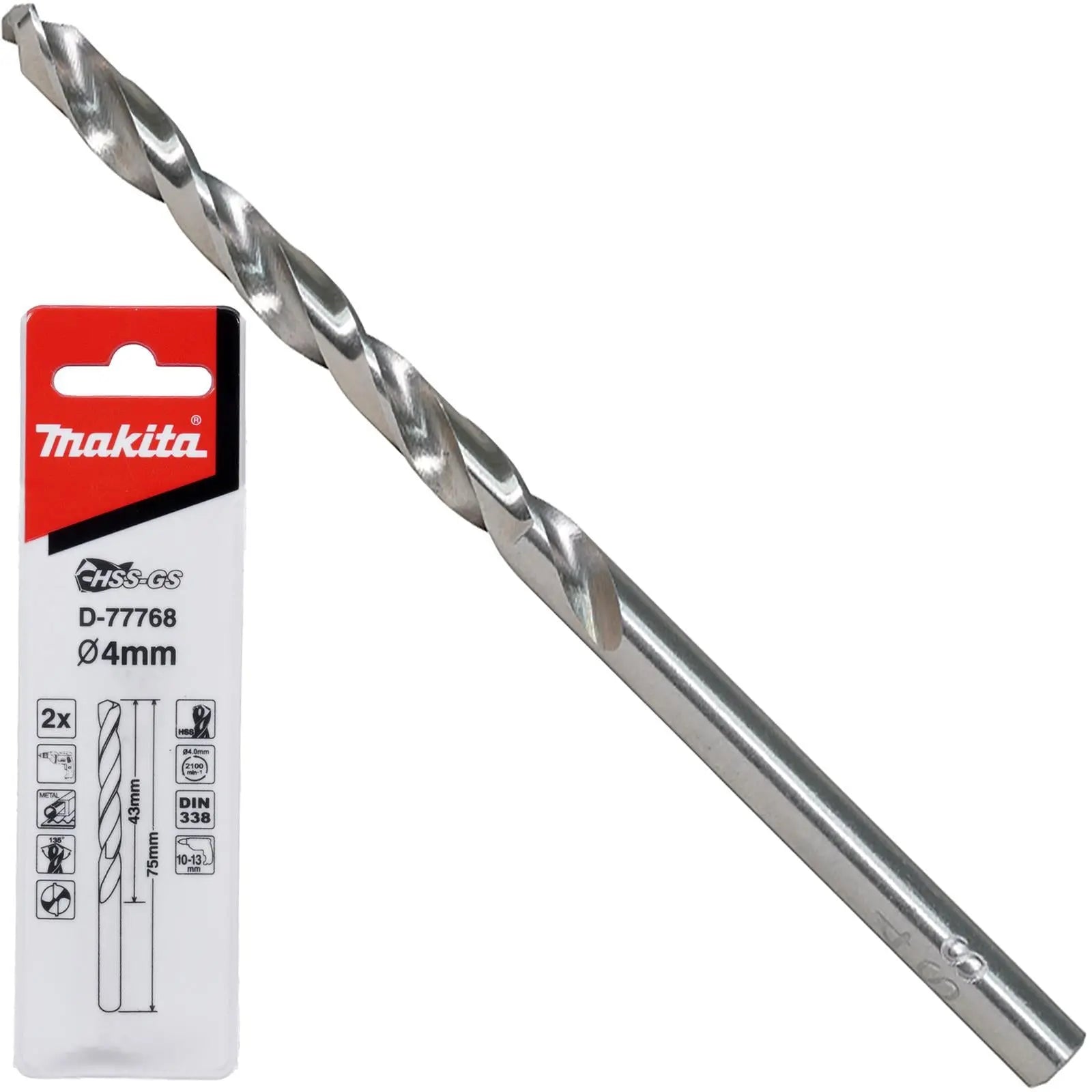 Makita HSS-GS Metal Drill Bit 135° Split Point 1.0-16.0mm Choose Size  White Rose Tools