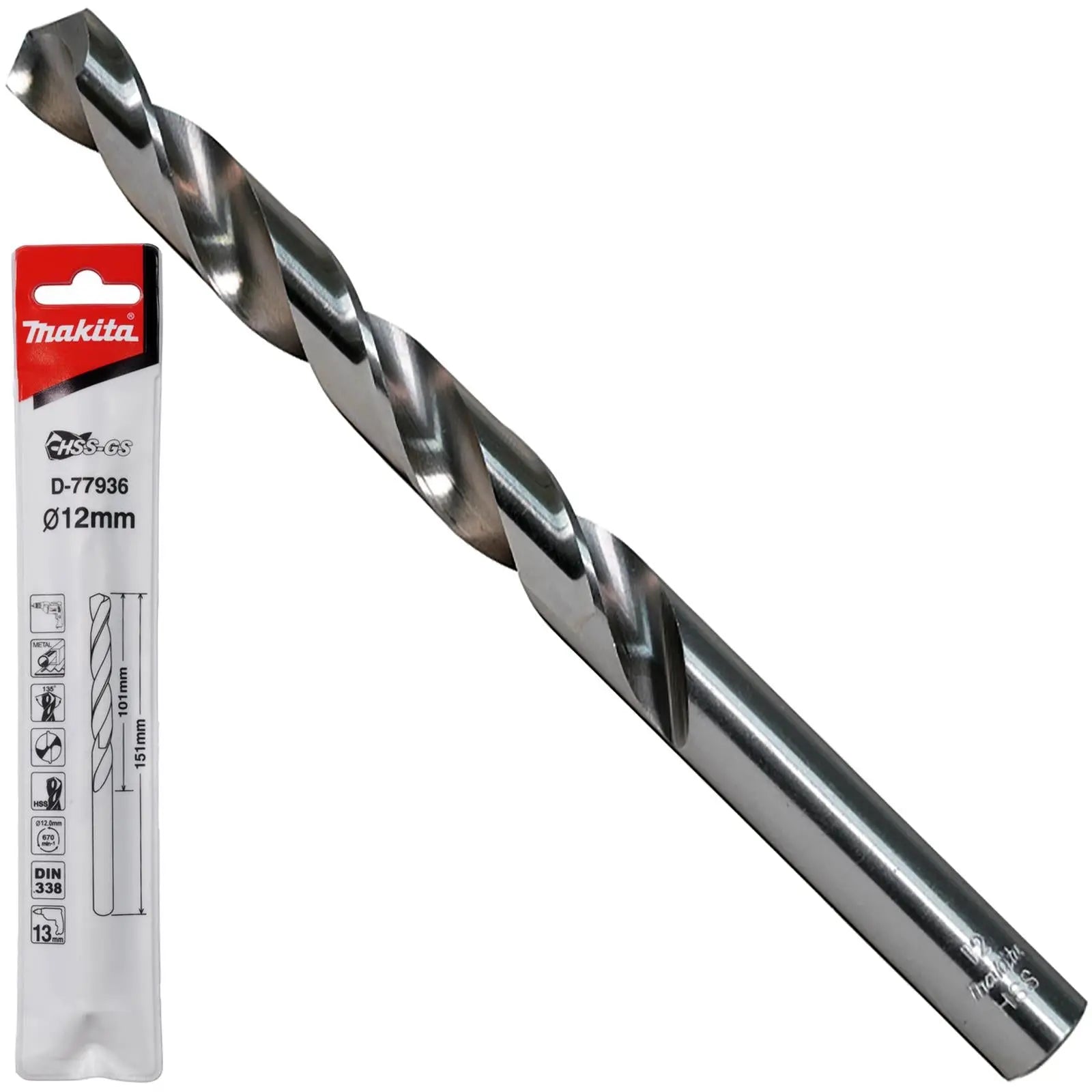 Makita HSS-GS Metal Drill Bit 135° Split Point 1.0-16.0mm Choose Size  White Rose Tools