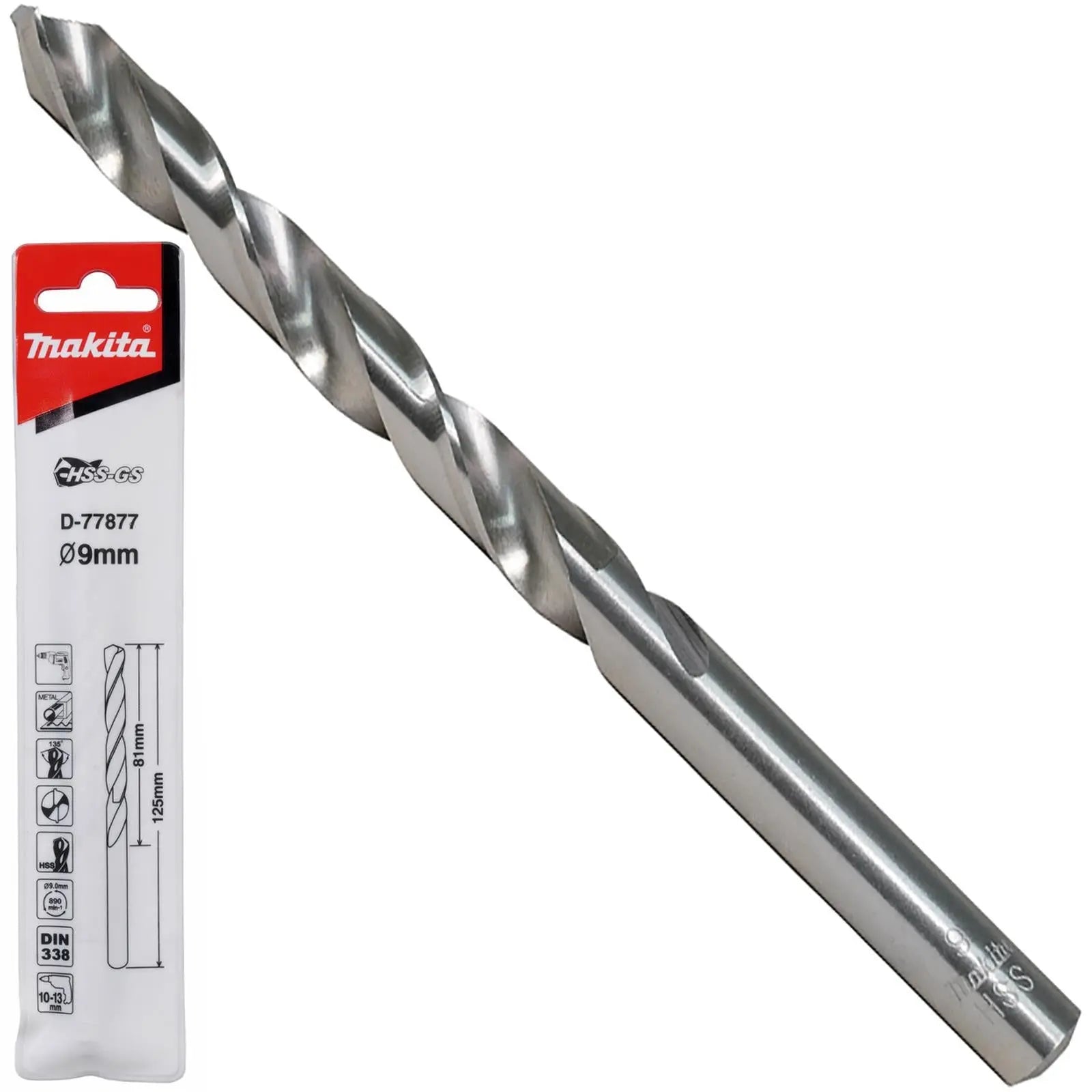 Makita HSS-GS Metal Drill Bit 135° Split Point 1.0-16.0mm Choose Size  White Rose Tools