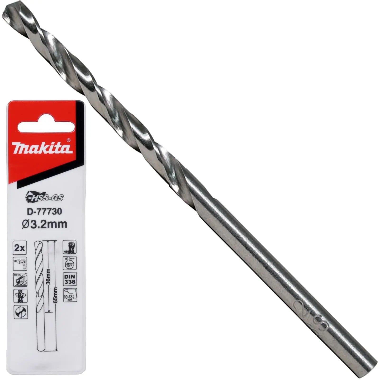 Makita HSS-GS Metal Drill Bit 135° Split Point 1.0-16.0mm Choose Size  White Rose Tools