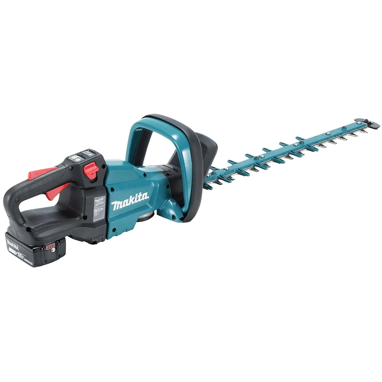 Makita Hedge Trimmer Kit 50cm 18V LXT Li-ion Brushless Cordless 5Ah Battery and Charger Garden Bush Cutter Cutting DUH502RT  White Rose Tools