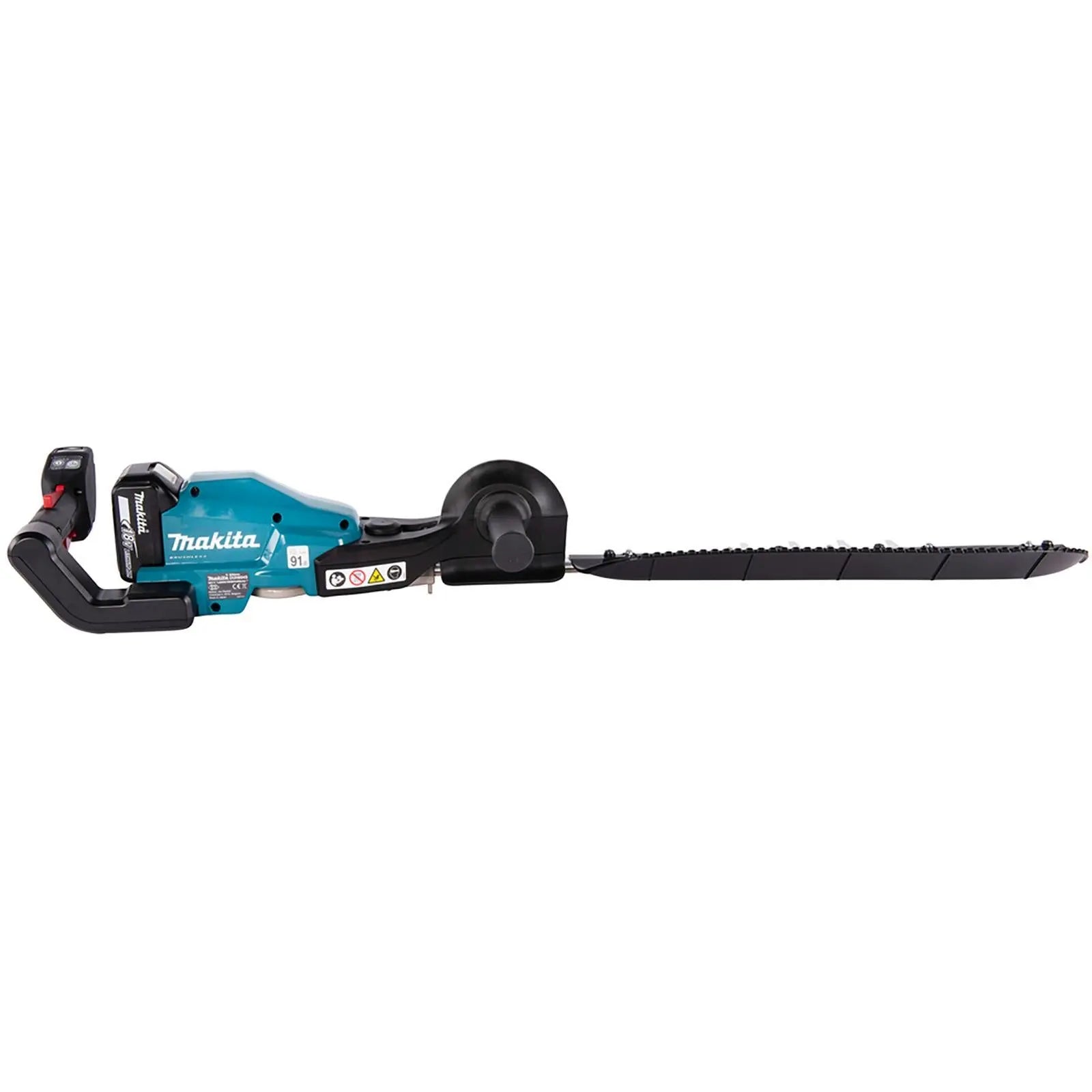 Makita Hedge Trimmer Kit 60cm 18V LXT Li-ion Brushless Cordless 2 x 5Ah Battery and Charger Garden Bush Cutter Cutting DUH604SRT  White Rose Tools
