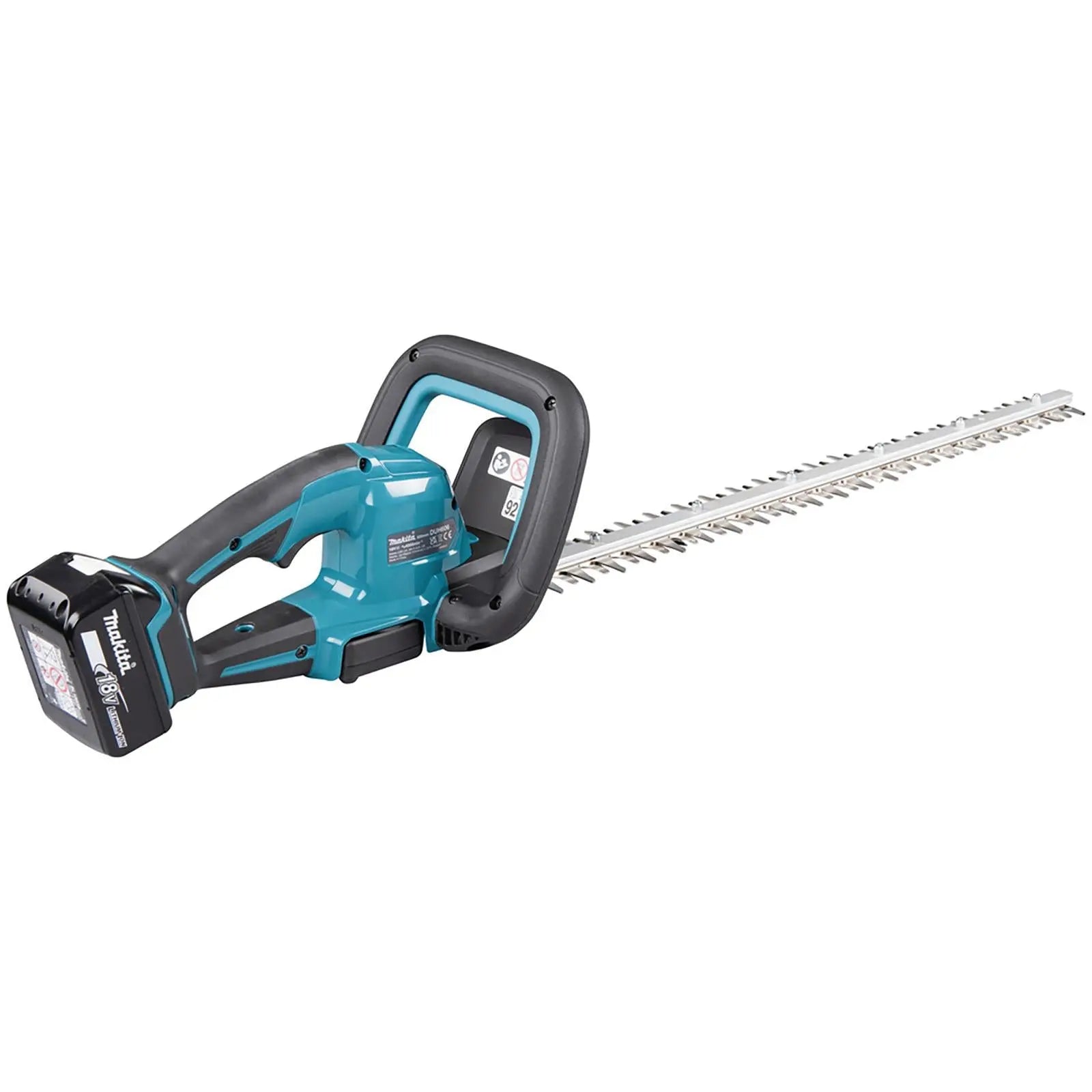 Makita Hedge Trimmer Kit 60cm 18V LXT Li-ion Brushless Cordless 5Ah Battery and Charger Garden Bush Cutter Cutting DUH606RT  White Rose Tools