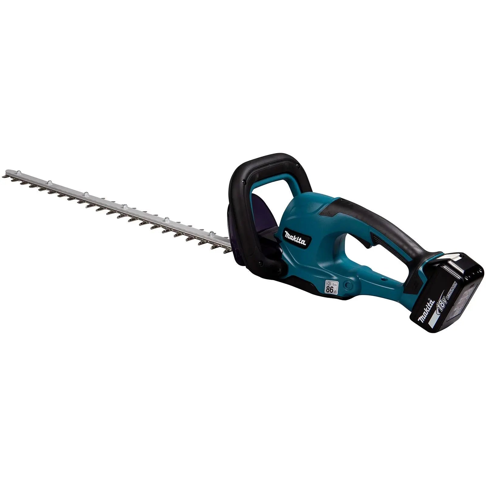 Makita Hedge Trimmer Kit 60cm 18V LXT Li-ion Brushless Cordless 5Ah Battery and Charger Garden Bush Cutter Cutting DUH607RT  White Rose Tools
