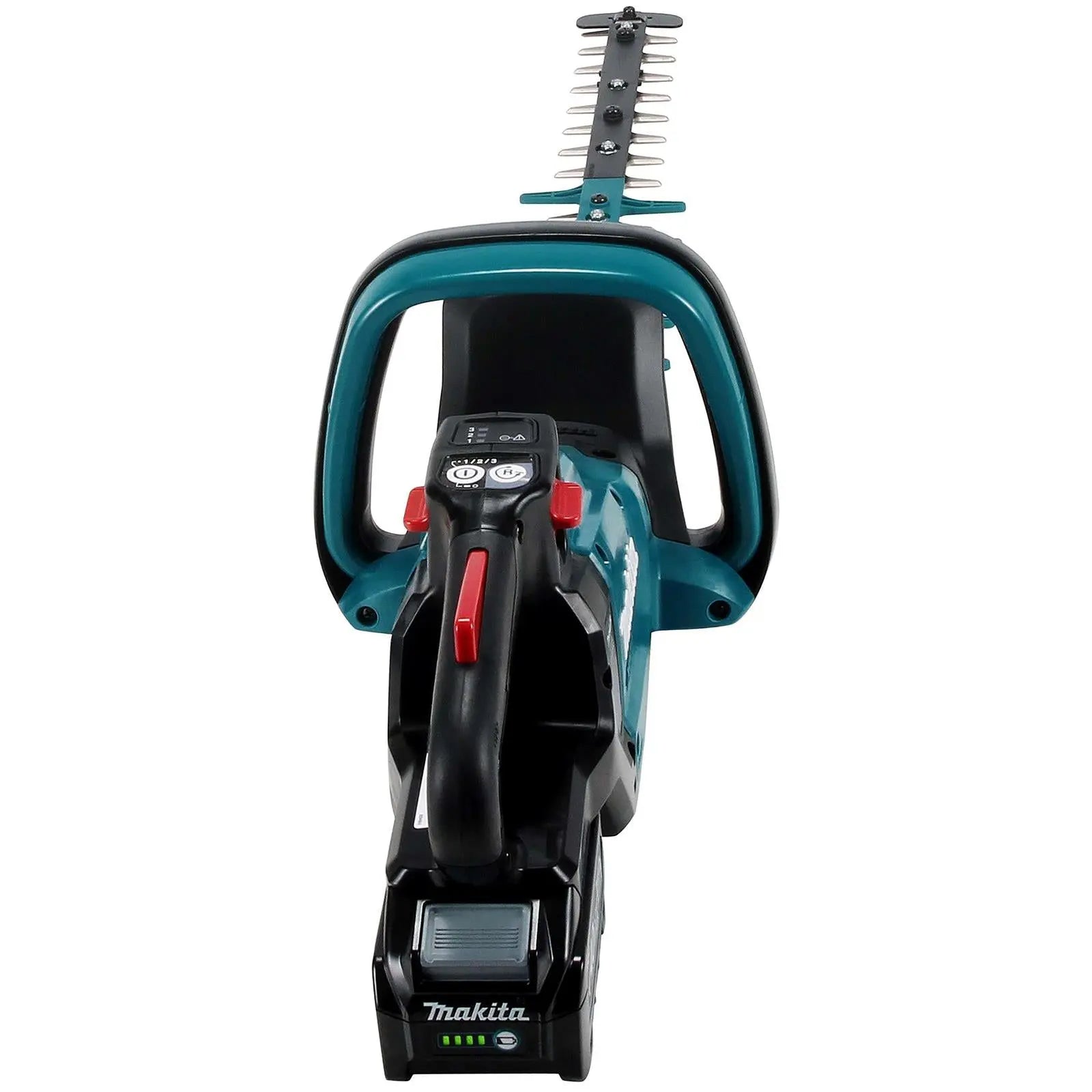 Makita Hedge Trimmer Kit 60cm 40V XGT Li-ion Brushless Cordless 2 x 2.5Ah Battery and Rapid Charger Garden Bush Cutter Cutting UH004GD201  White Rose Tools