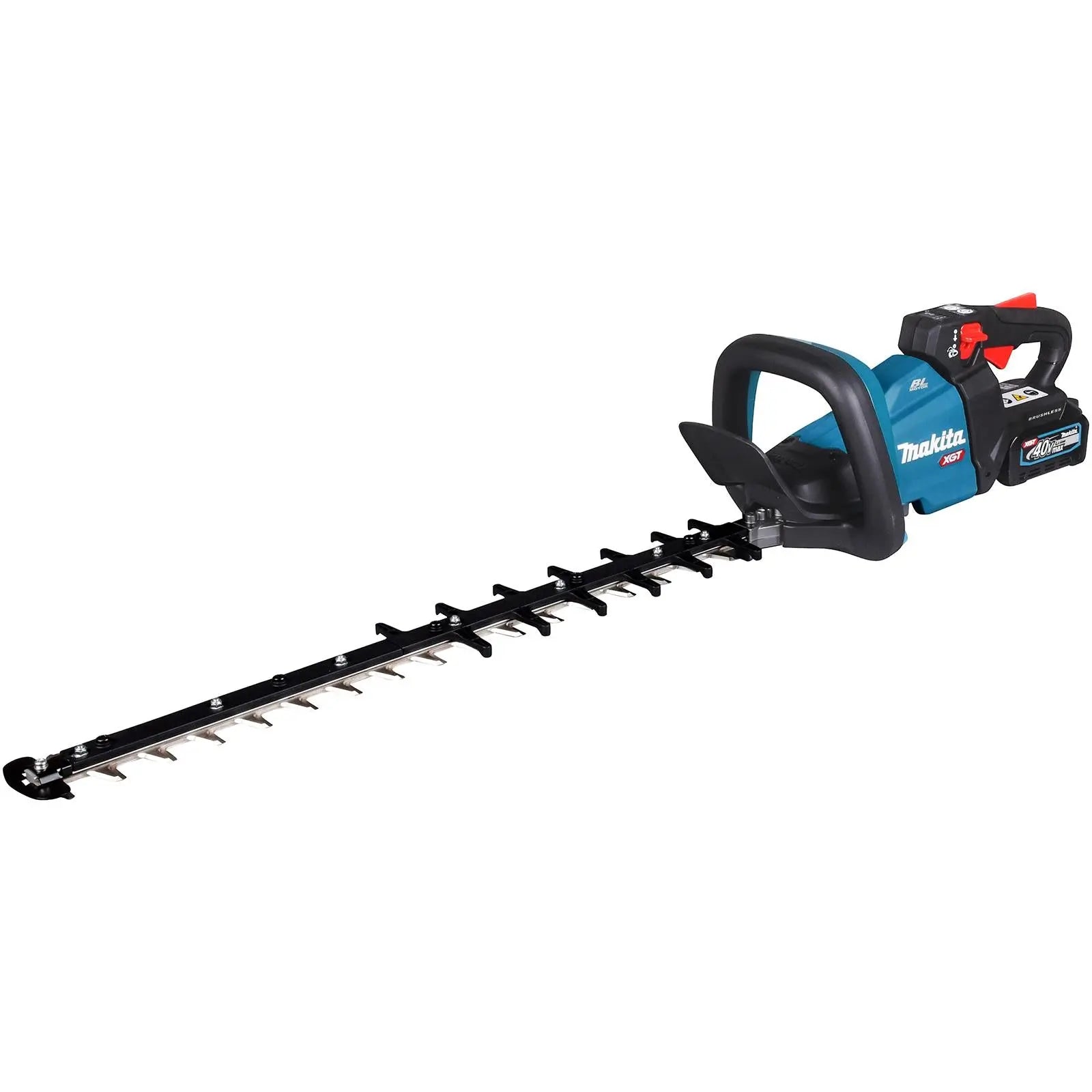 Makita Hedge Trimmer Kit 60cm 40V XGT Li-ion Brushless Cordless 2 x 2.5Ah Battery and Rapid Charger Garden Bush Cutter Cutting UH006GD201  White Rose Tools