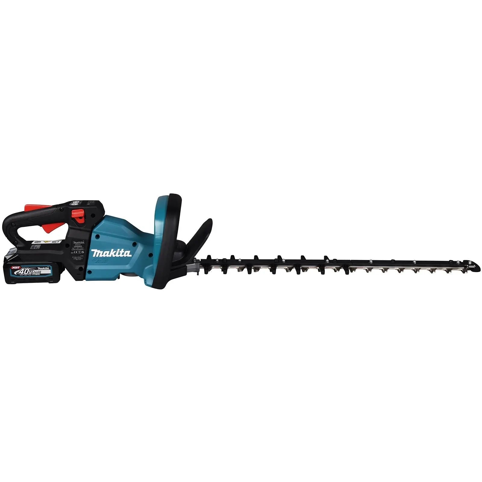 Makita Hedge Trimmer Kit 60cm 40V XGT Li-ion Brushless Cordless 2 x 2.5Ah Battery and Rapid Charger Garden Bush Cutter Cutting UH006GD201  White Rose Tools