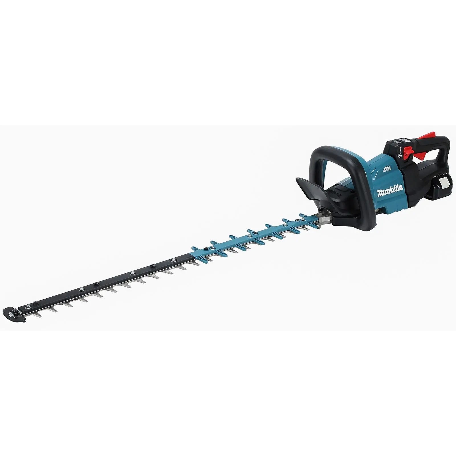 Makita Hedge Trimmer Kit 75cm 18V LXT Li-ion Brushless Cordless 5Ah Battery and Charger Garden Bush Cutter Cutting DUH751RT White Rose Tools